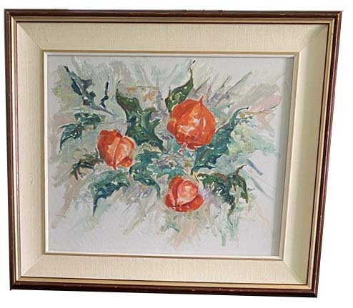 Original Floral Painting on Canvas – Signed Fitzpatrick