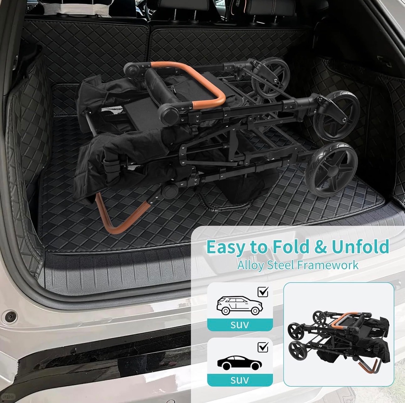 Stroller Wagon 360 Multi Kids UV Protect Canopy Foldable D-Push - photo 2