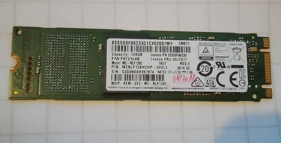 Samsung 128GB M.2 SATA SSD – MZ-NLF1280