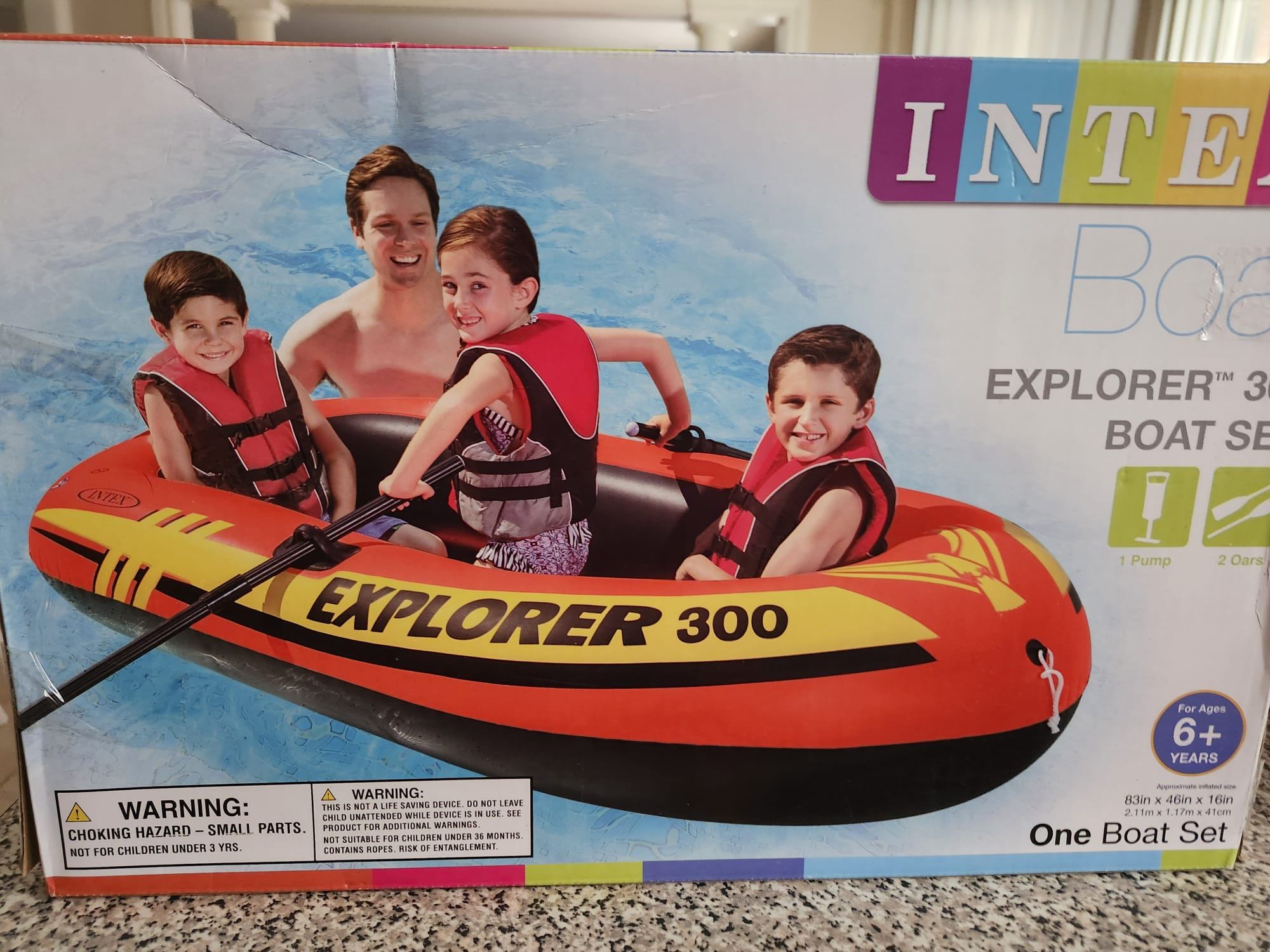 Brand New Intex Explorer 300 Inflatable Boat Set – Never Opened