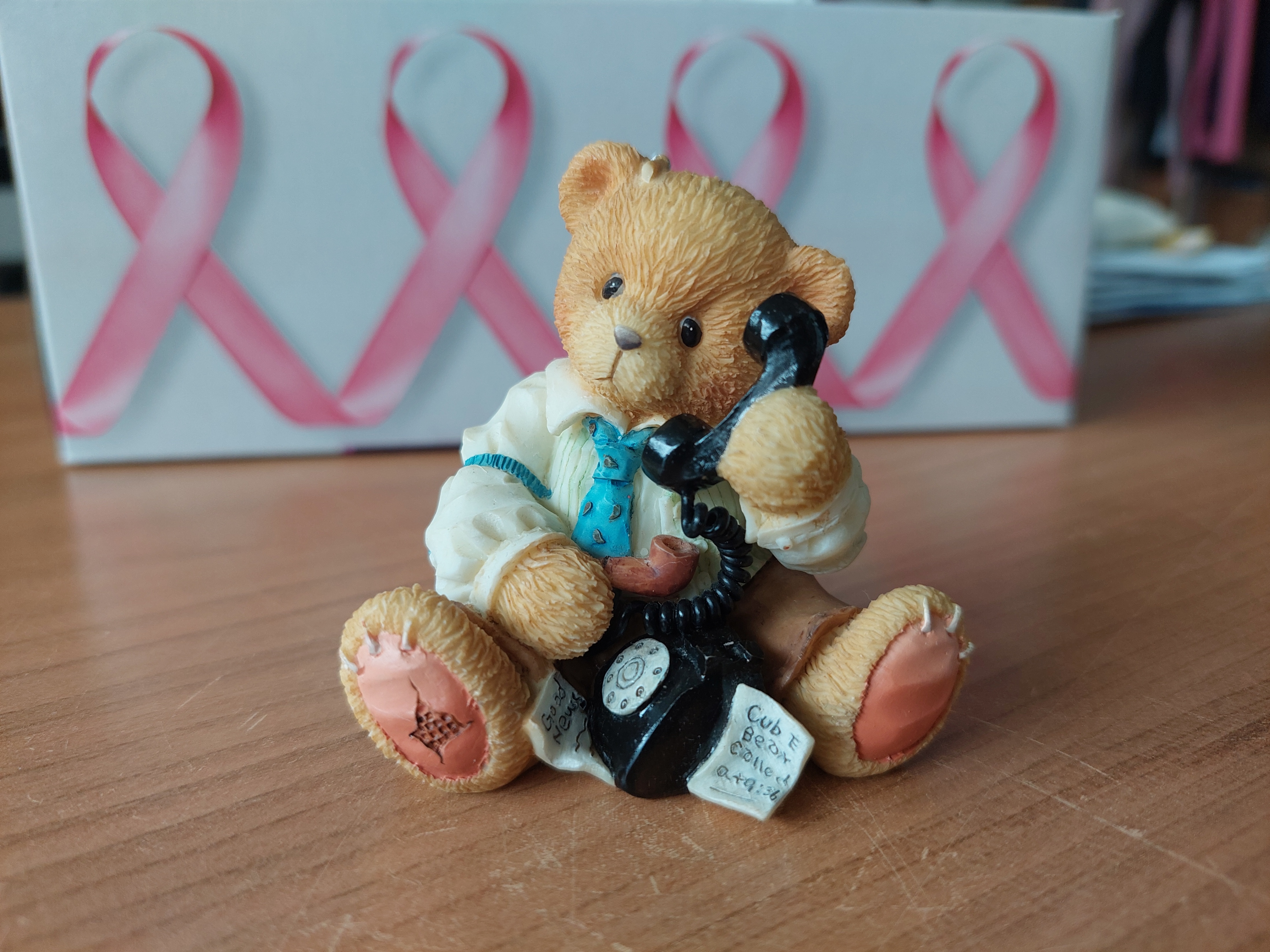 Vintage Cherished Teddies Teddy Bear Figurine On The Phone