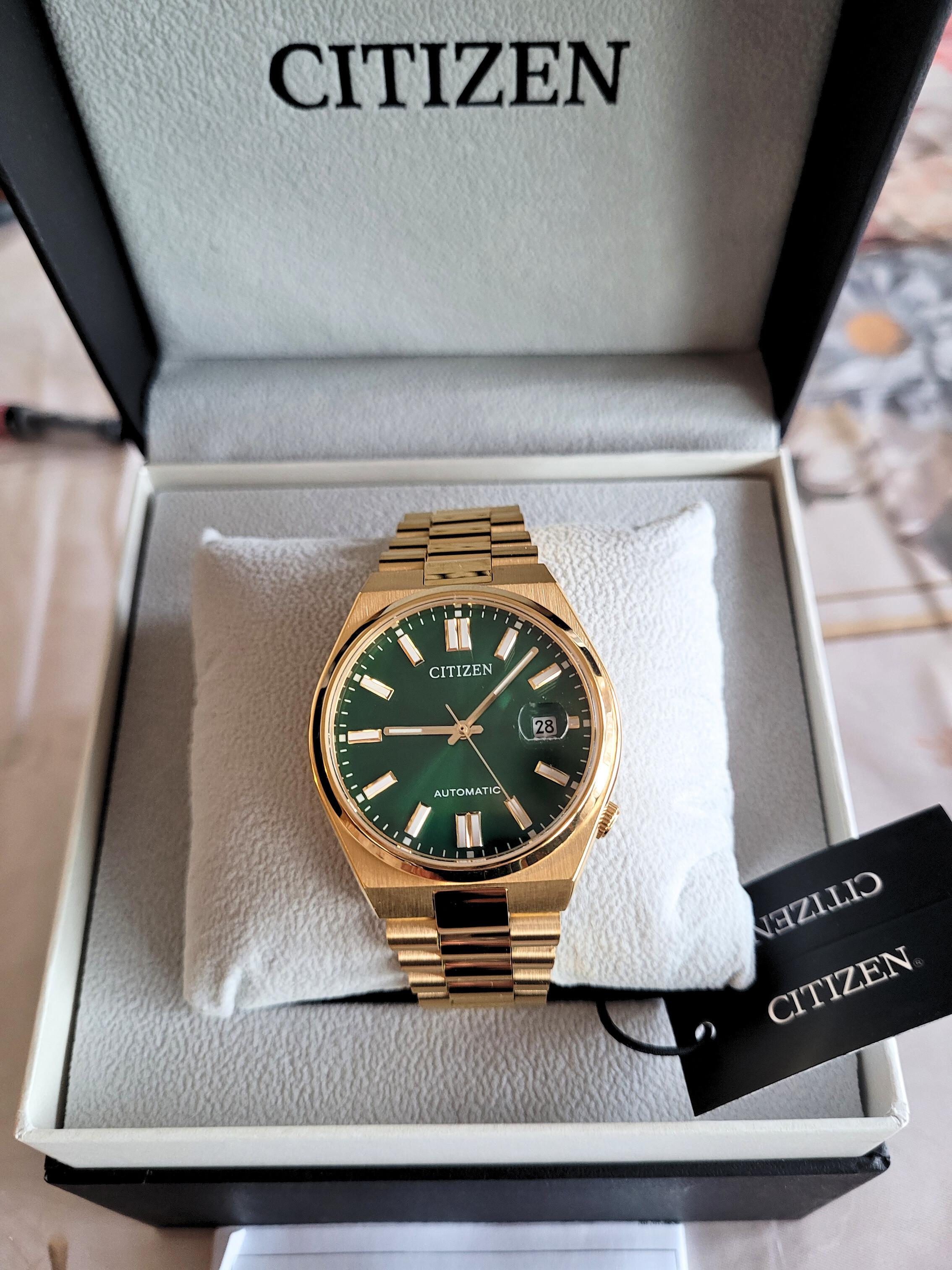 Citizen Men's Tsuyosa NJ0152-51X Automatic Green Gold Watch - photo 4