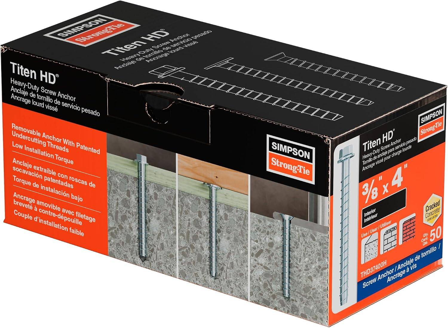 Simpson Strong-Tie Titen HD 3/8" x 4" Anchors – 49 Pcs - photo 3