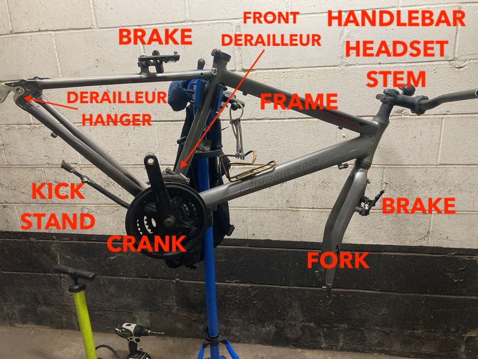700c Alloy Hybrid Bike Frame Fork & Parts Project Build Bike