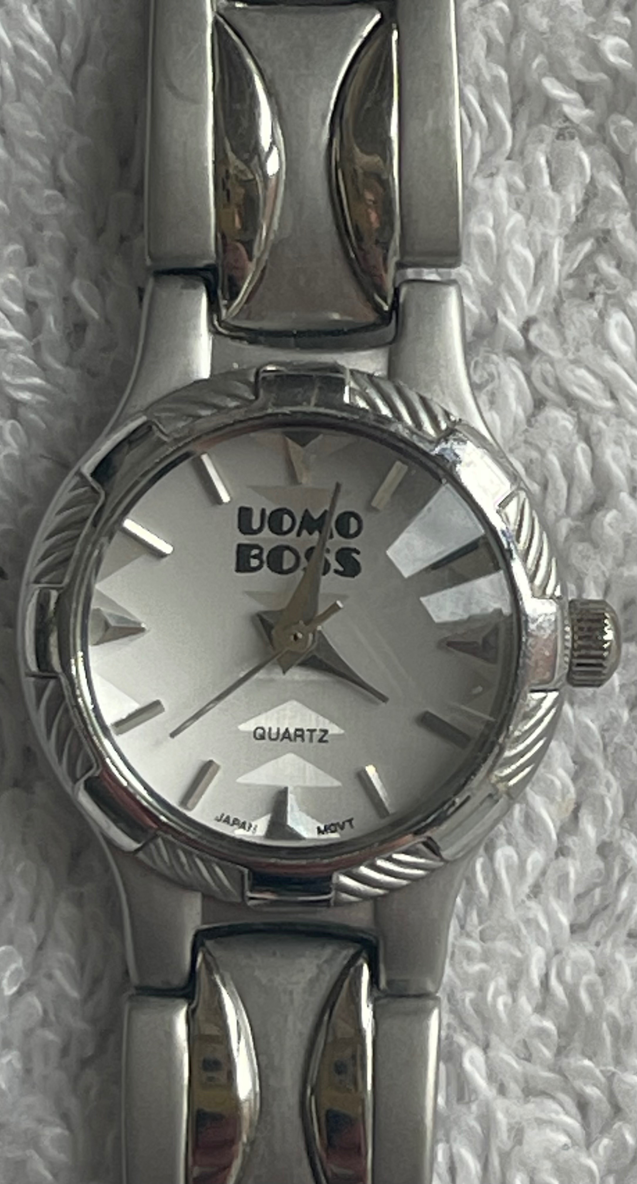 Vintage Uomo Boss Silver Link Bracelet Watch (Needs Battery) - photo 3