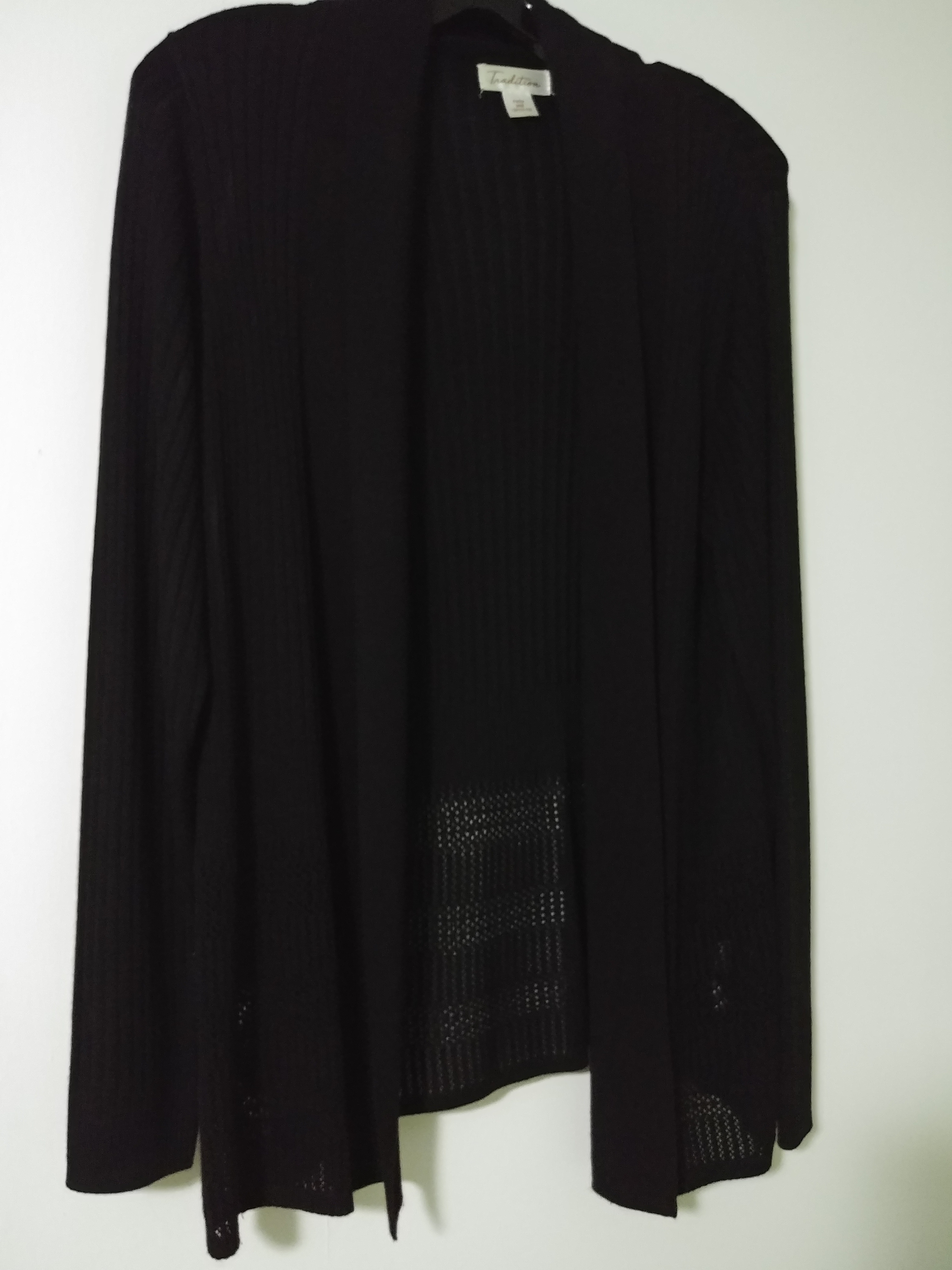 Tradition Black Sweater, no buttons, knit look bottom Size 12P - photo 4