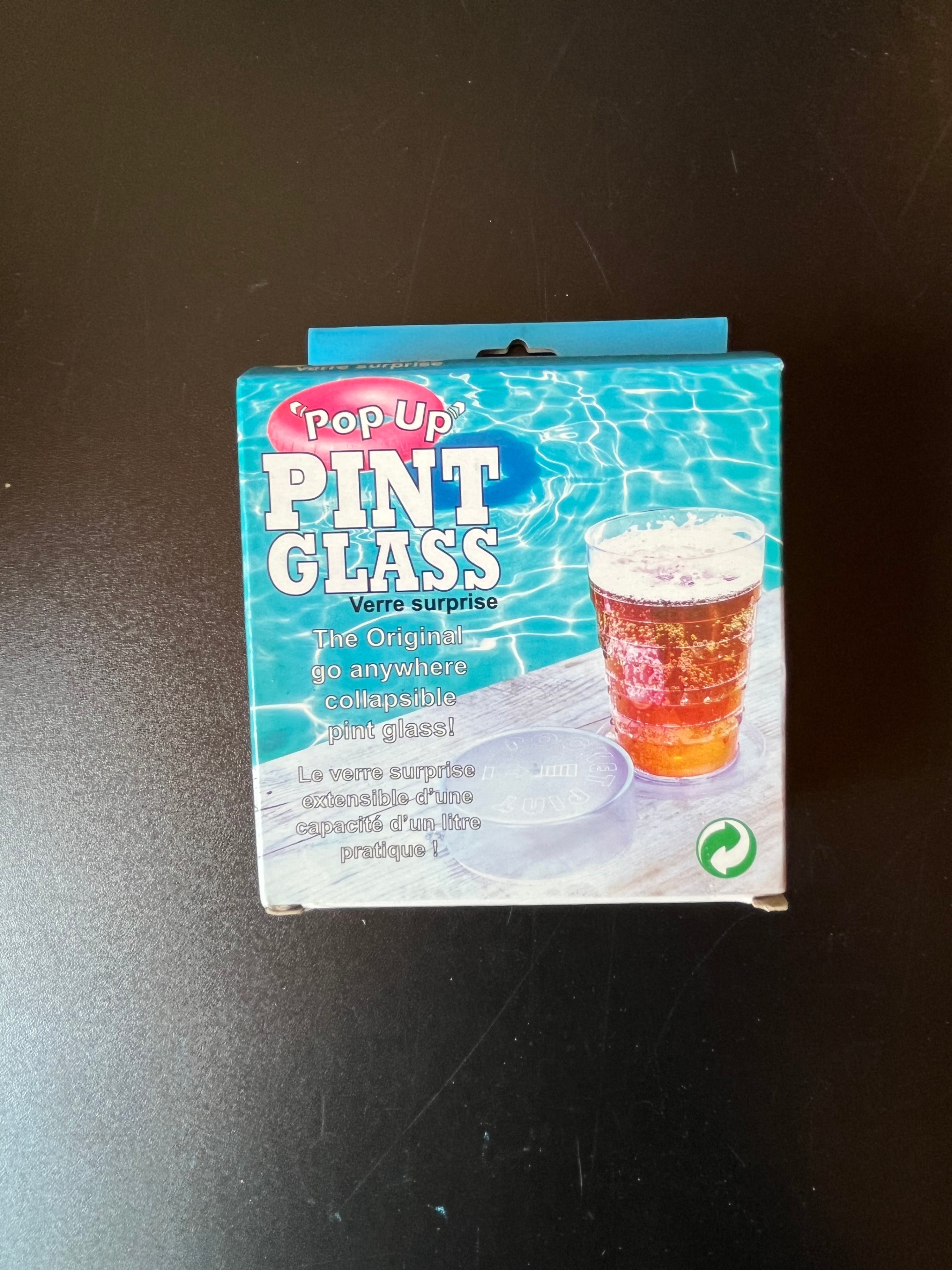 New Pop Up/Collapsible Plastic Pint Glass Great for Poolside