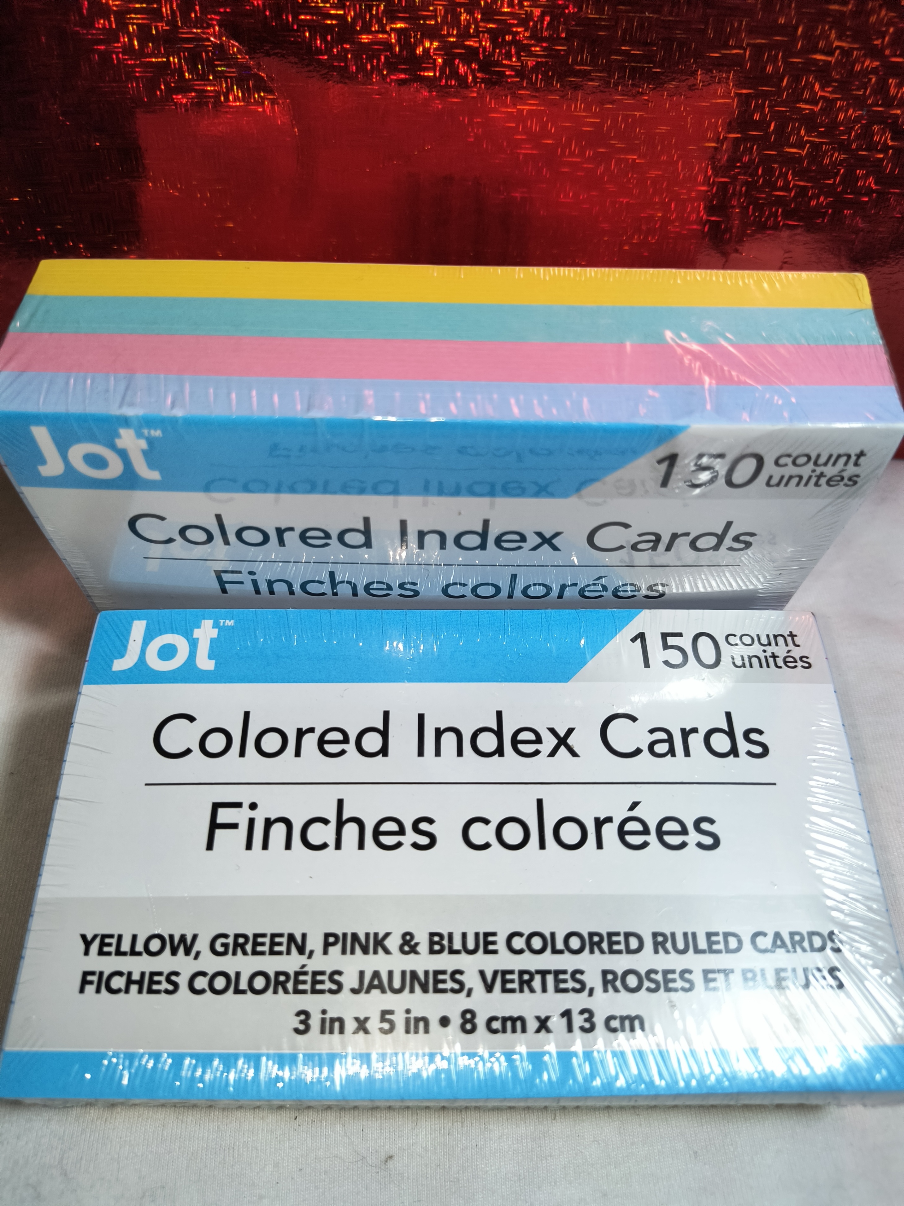 2 in 1 Colored Ruled Index Cards 3 In. X 5 In., 300 pcs