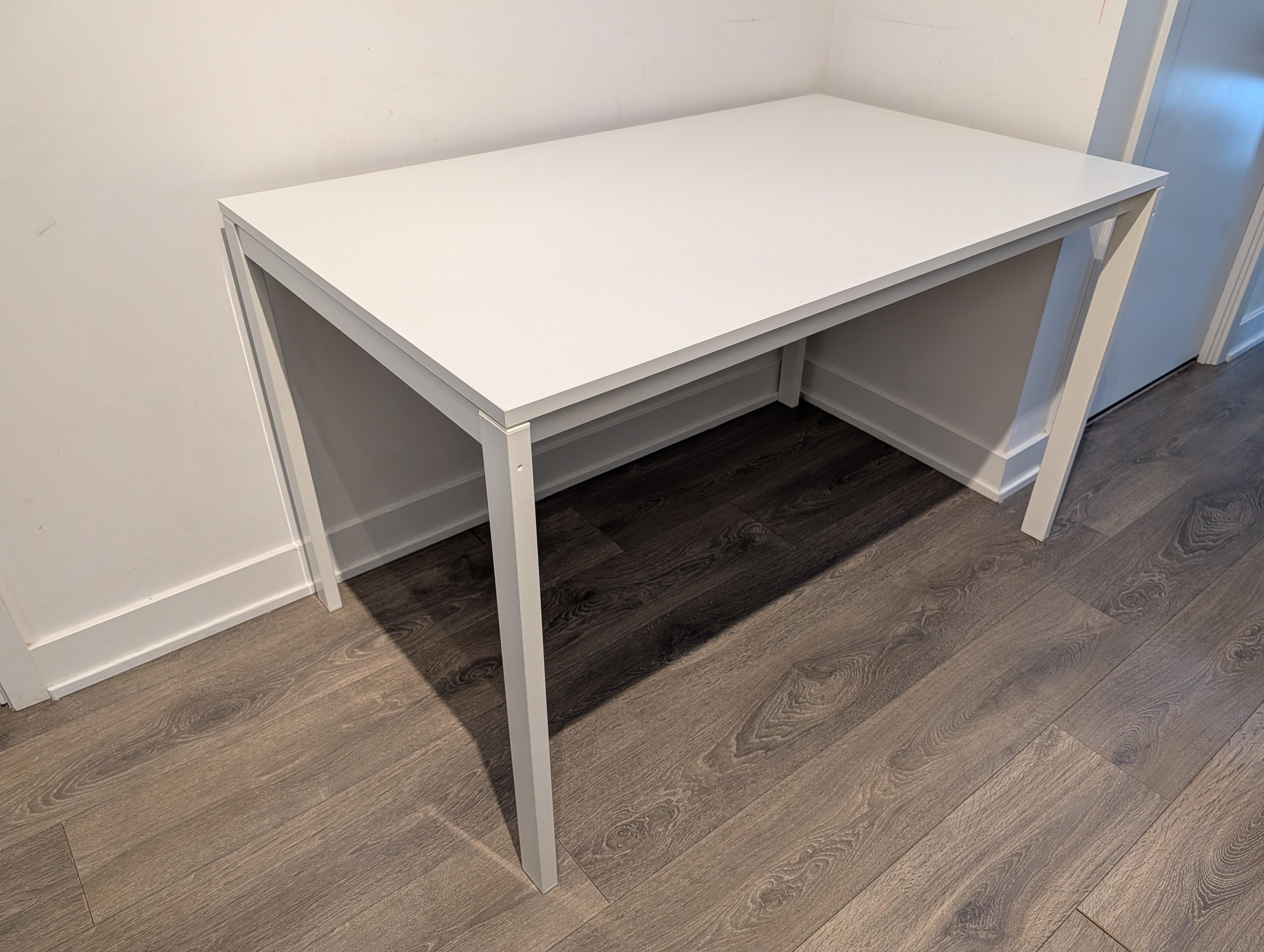 White Desk / Dining Table + 2 Modern Black Chairs Set - photo 3