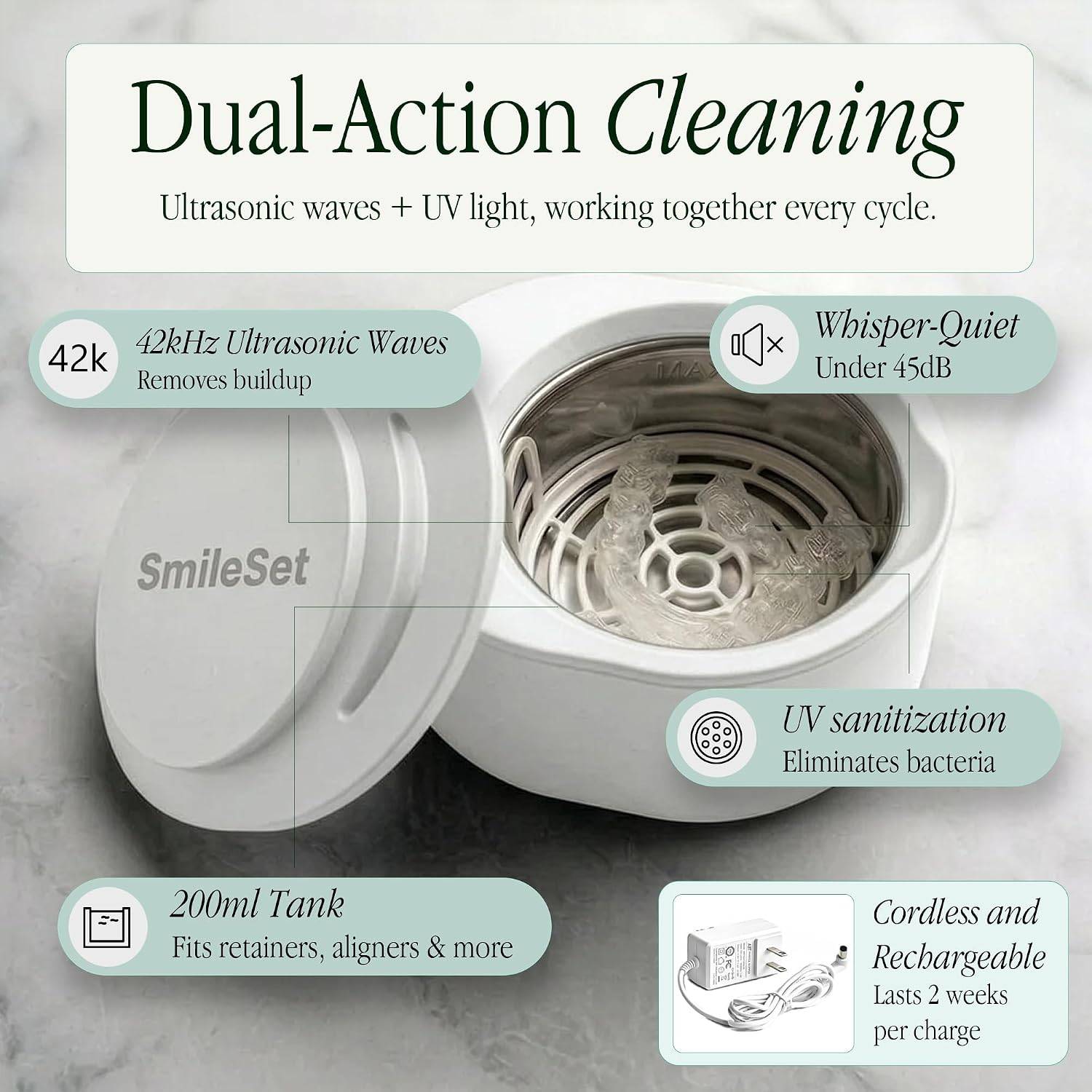 NEW~ Ultrasonic Retainer Cleaner with UV Sanitizer, Rechargeable - photo 4