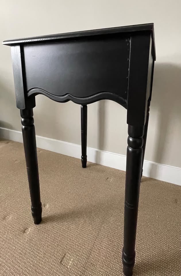 Black Wood Side Table with Drawer – Great Condition - photo 2
