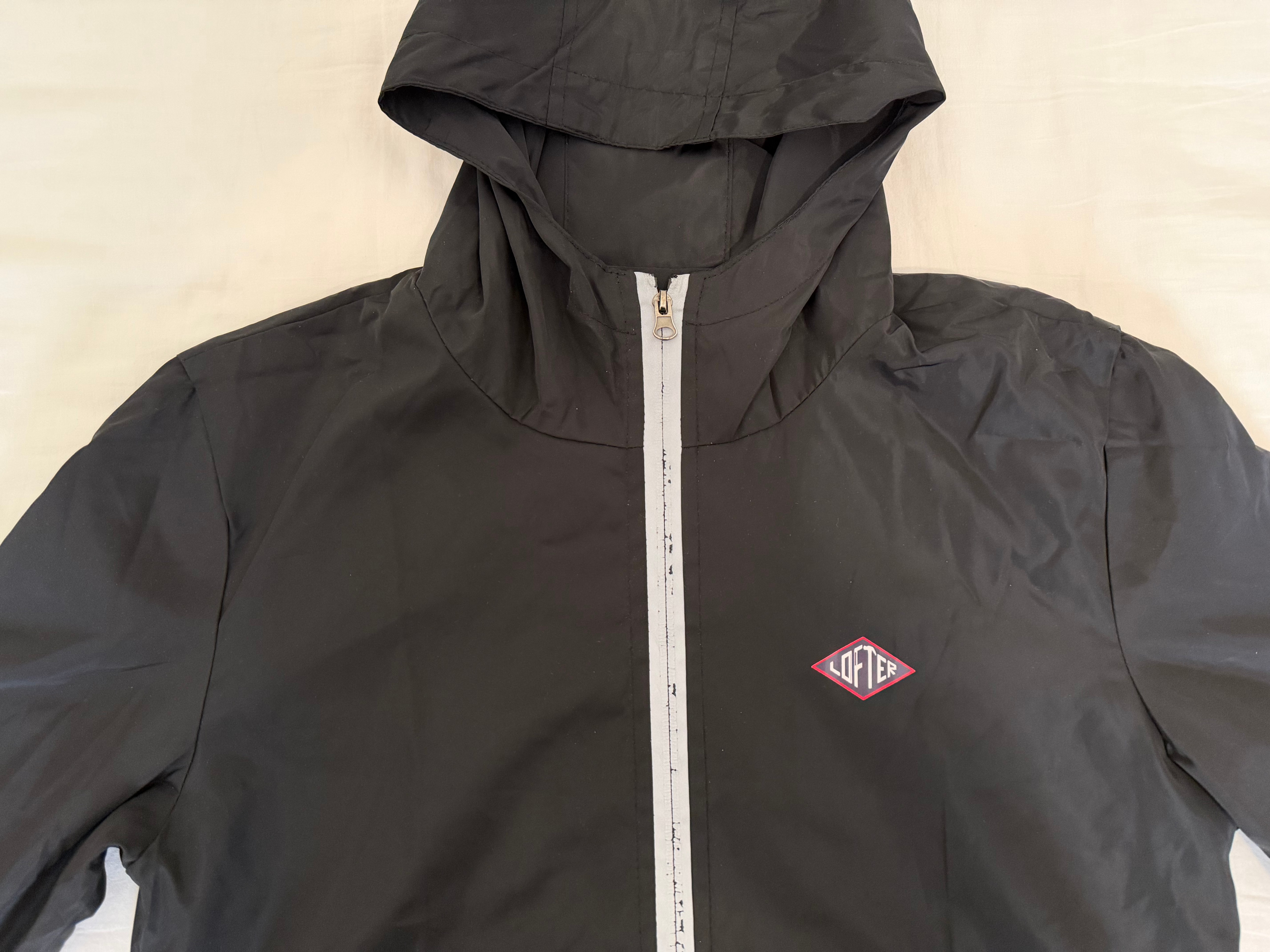 Black Hooded Windbreaker Jacket – Size L - photo 3