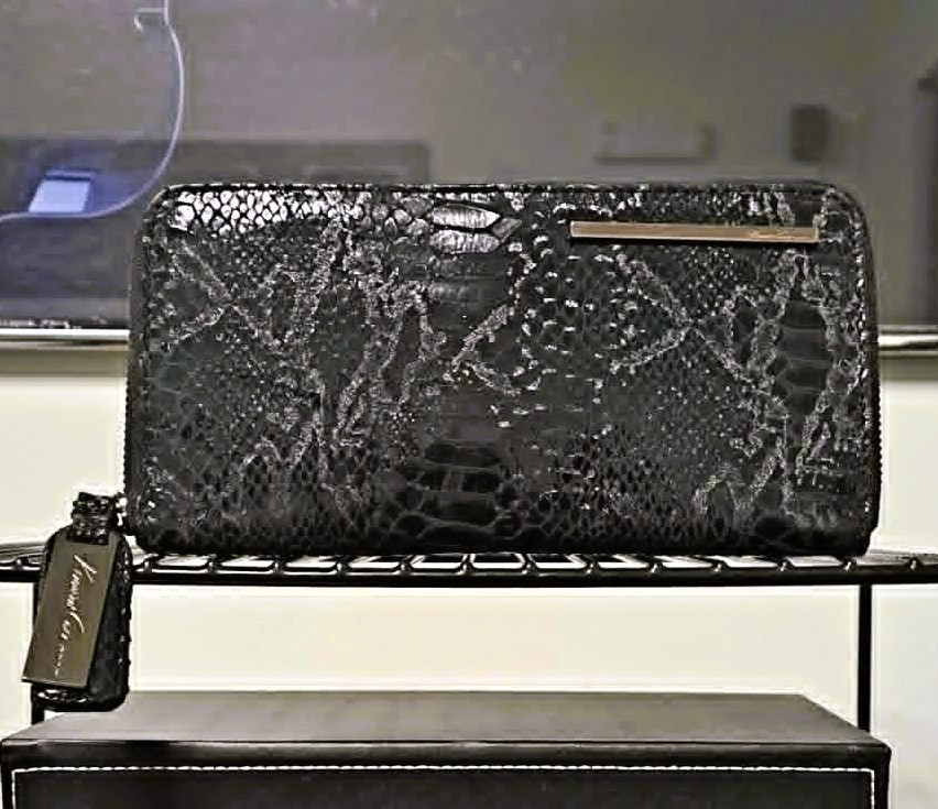 New Kenneth Cole New York Black Snake Print Zip Around Wallet - photo 2