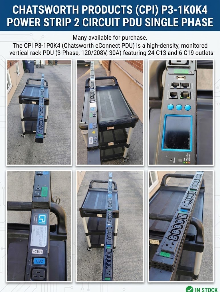 Chatsworth Products (Cpi) P3-1K0K4 POWER STRIP 2 CIRCUIT