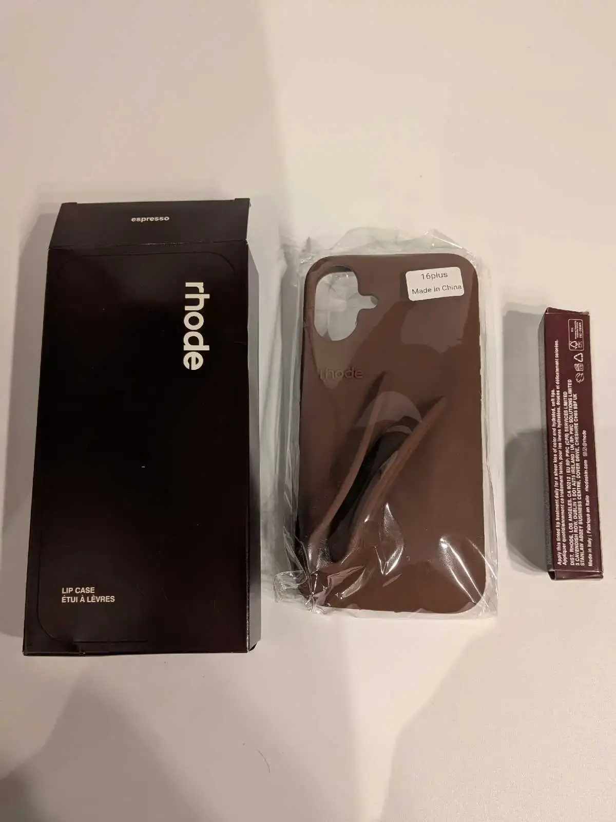 Rhode Peptide Lip Tint & Espresso Lip Case for iPhone 16 Plus