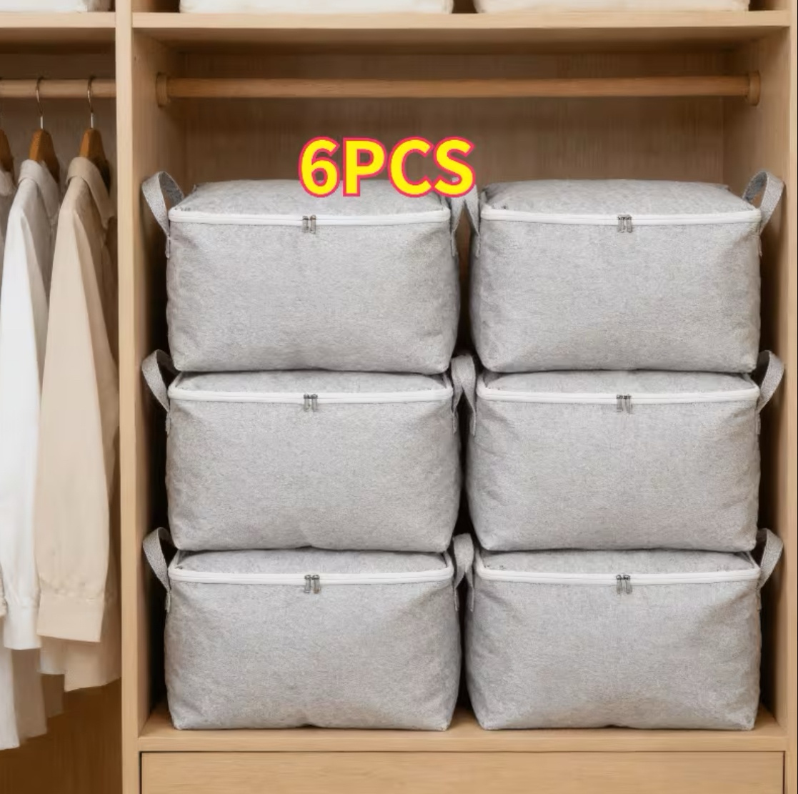 Brand New Set of 6 pcs Home Storage Bags Handles Foldable