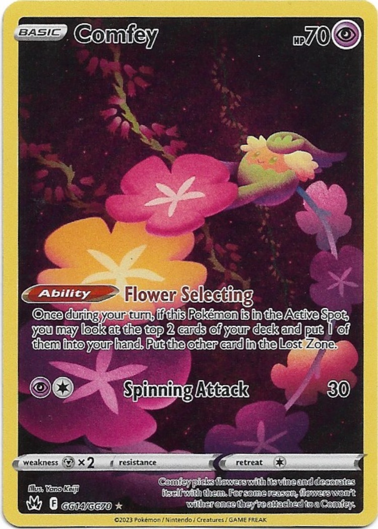 Pokemon Comfey GG14/GG70 Crown Zenith Galarian Gallery NM
