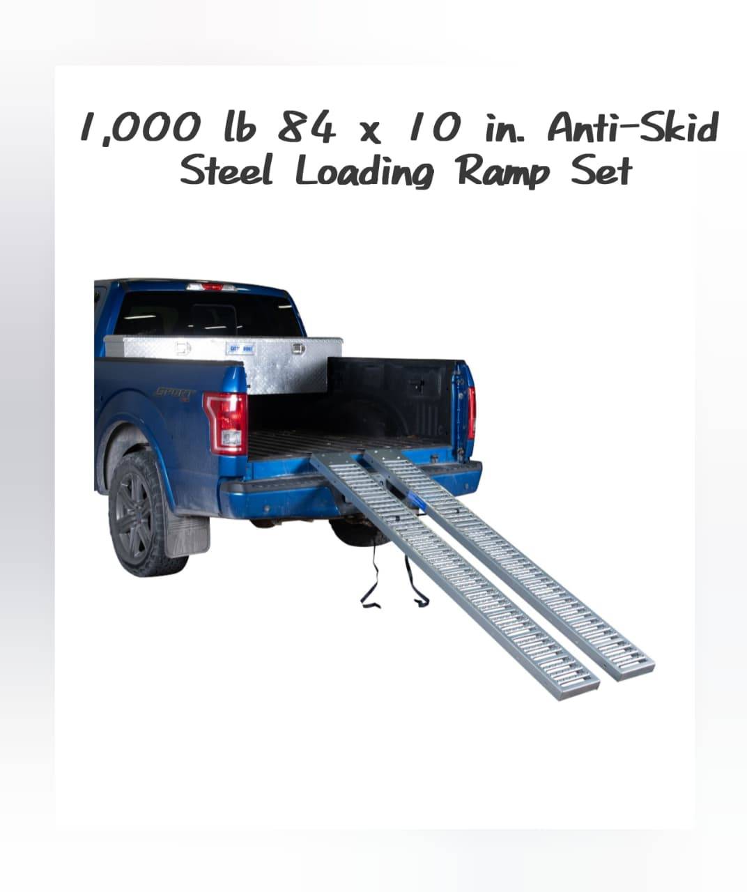1,000 lb 84 x 10 in. Anti-Skid Steel Loading Ramp Set