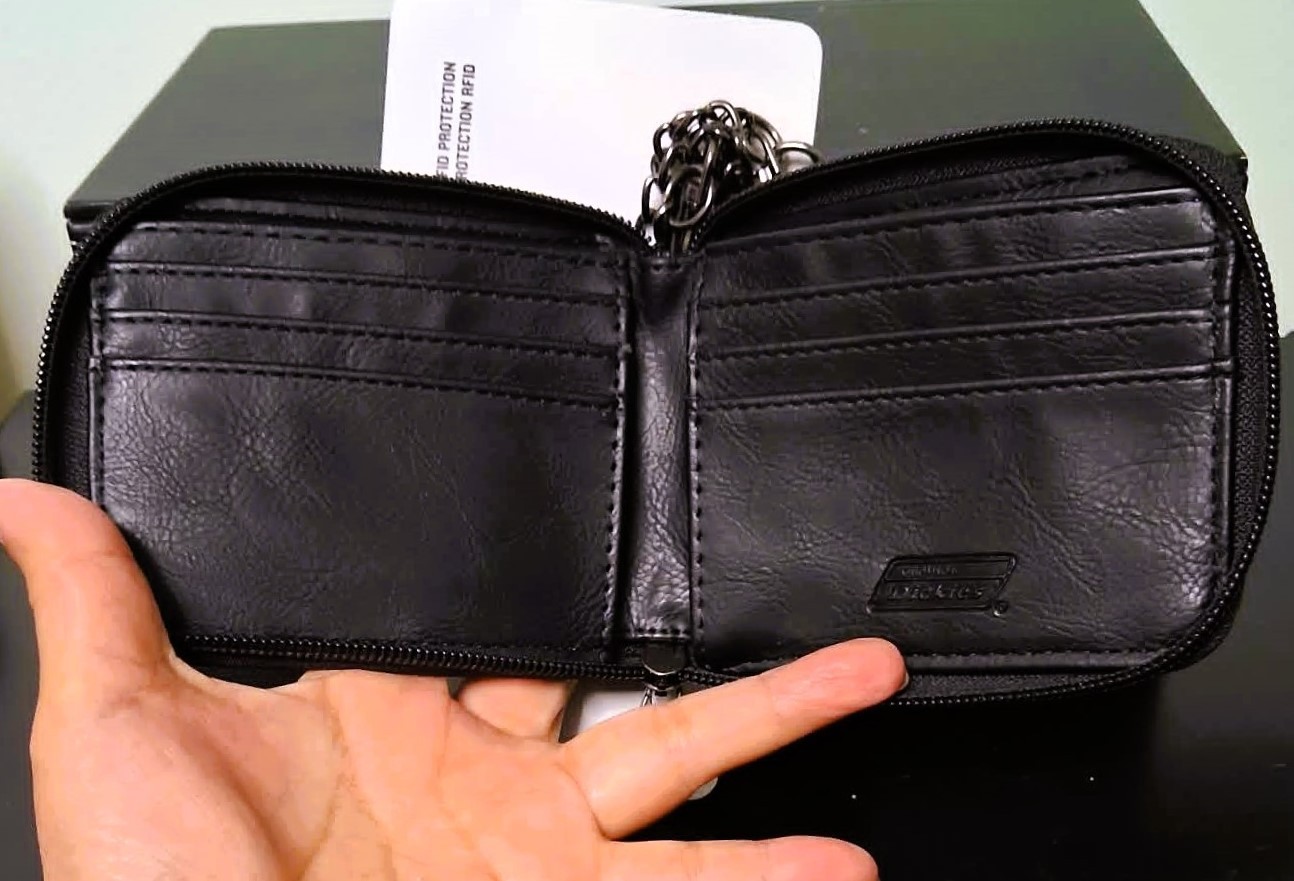 New Genuine Dickies Men Embossed Zip Anti-Theft Bifold Wallet - photo 5