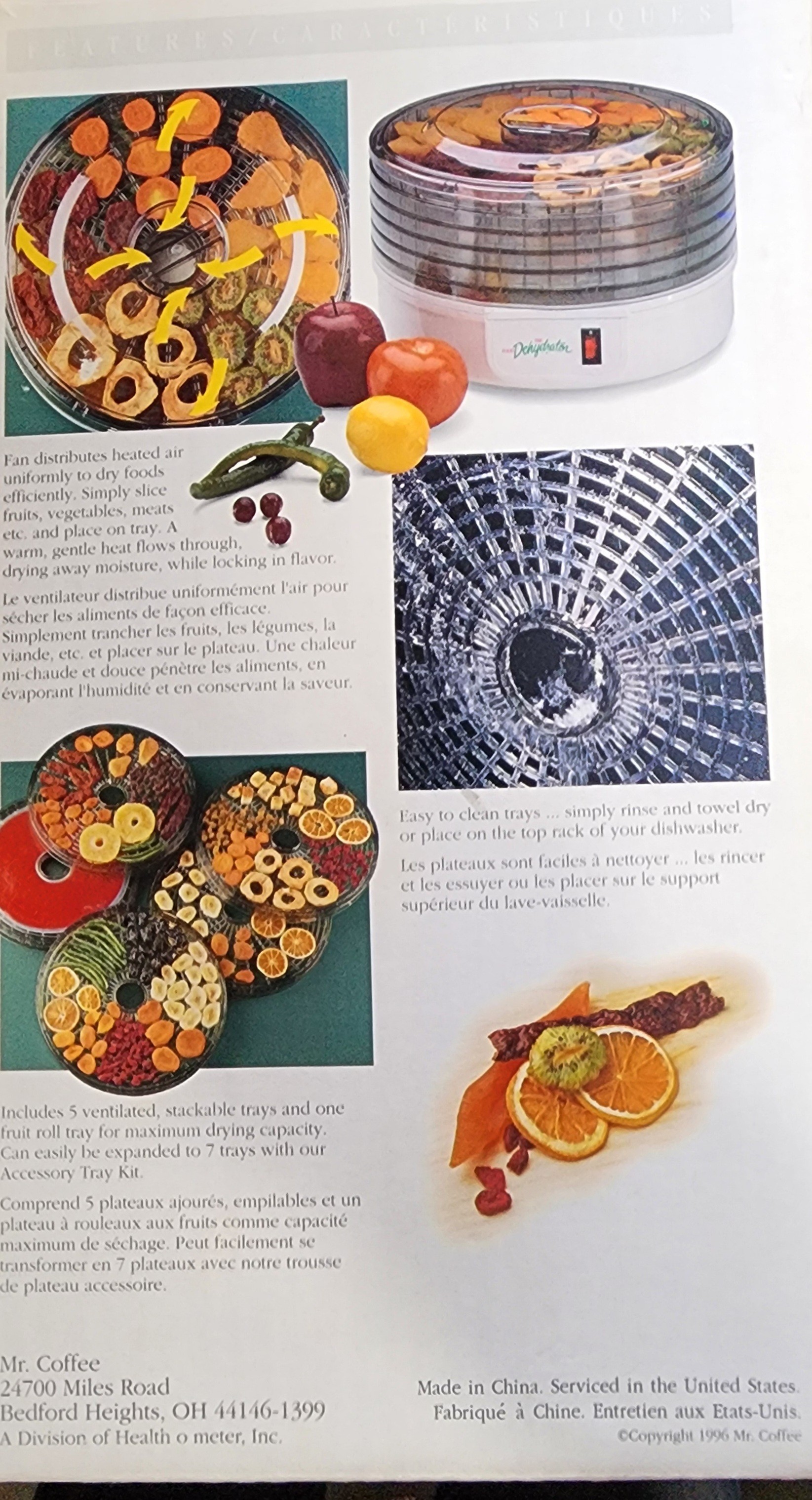 Mr. Coffee Food Dehydrator Model FD5 - photo 4