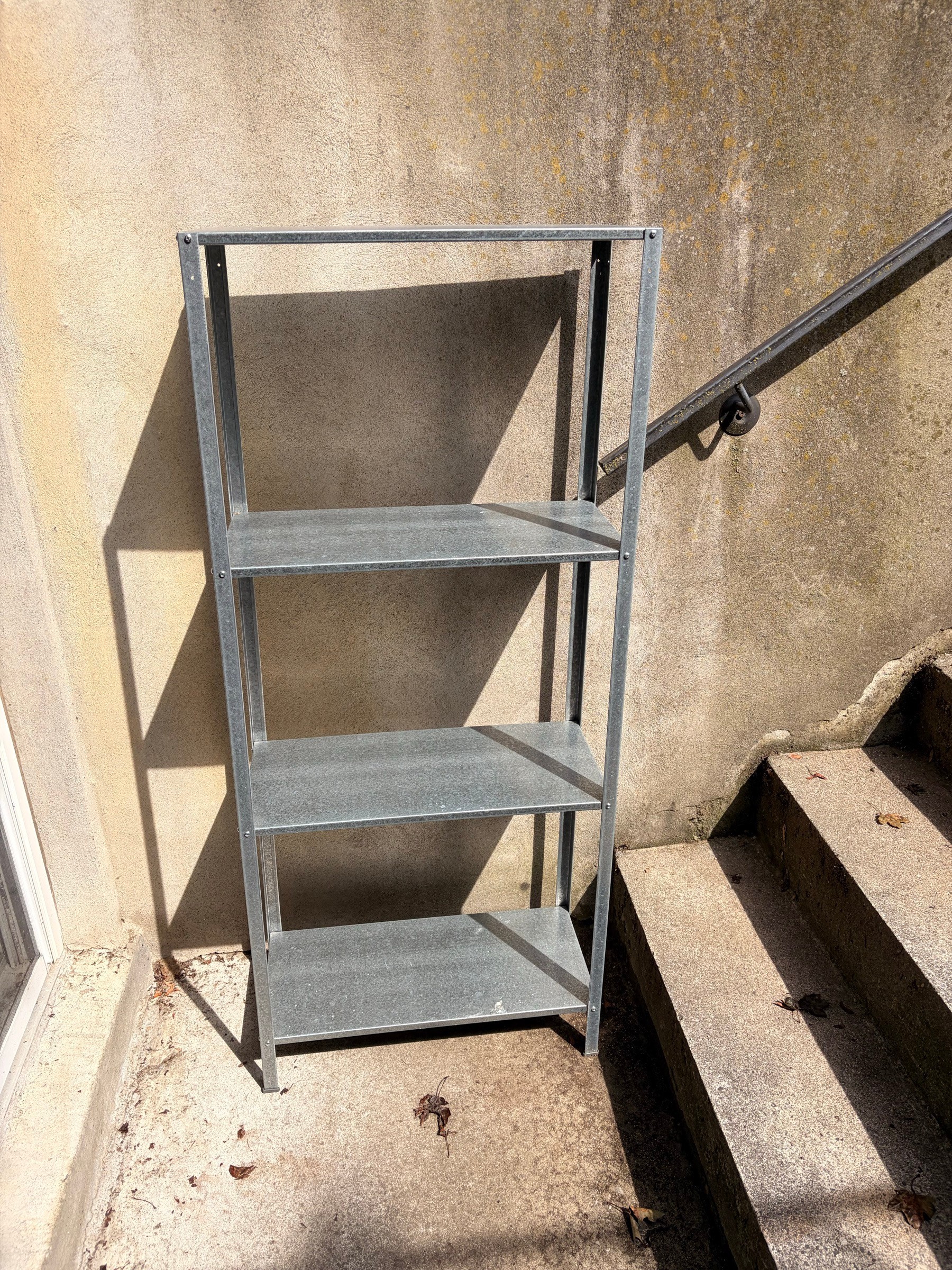 IKEA HYLLIS 4-tier galvanized steel shelf, indoor/outdoor