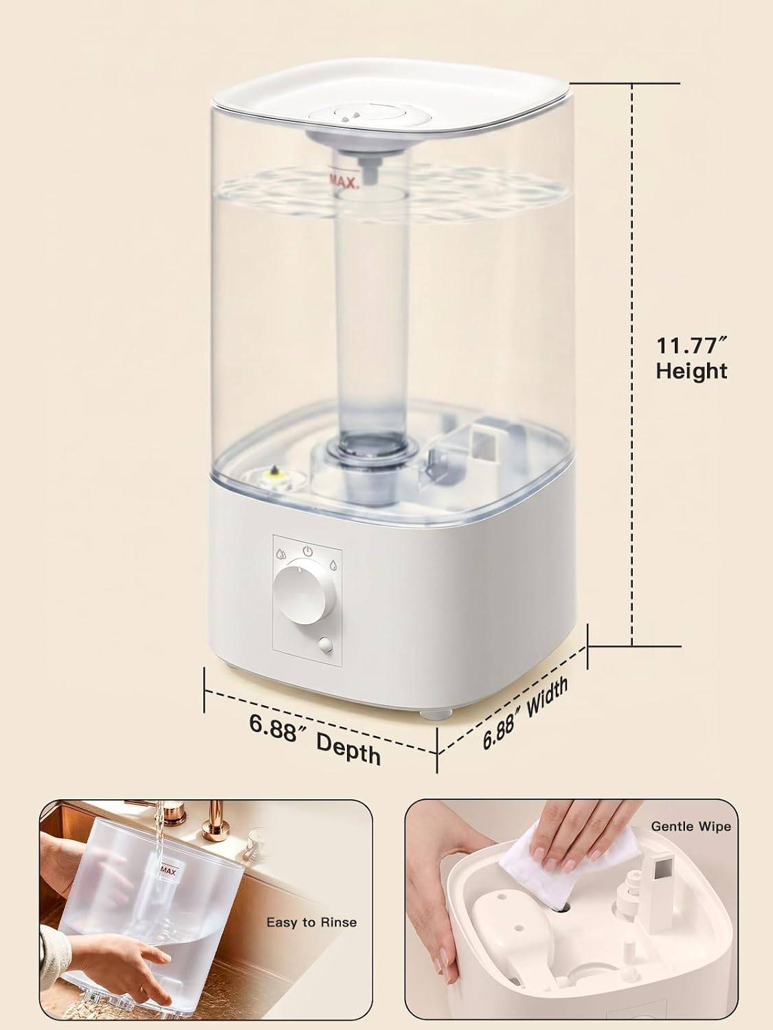 Humidifier, 4L Ultrasonic Cool Mist for Bedroom - photo 3
