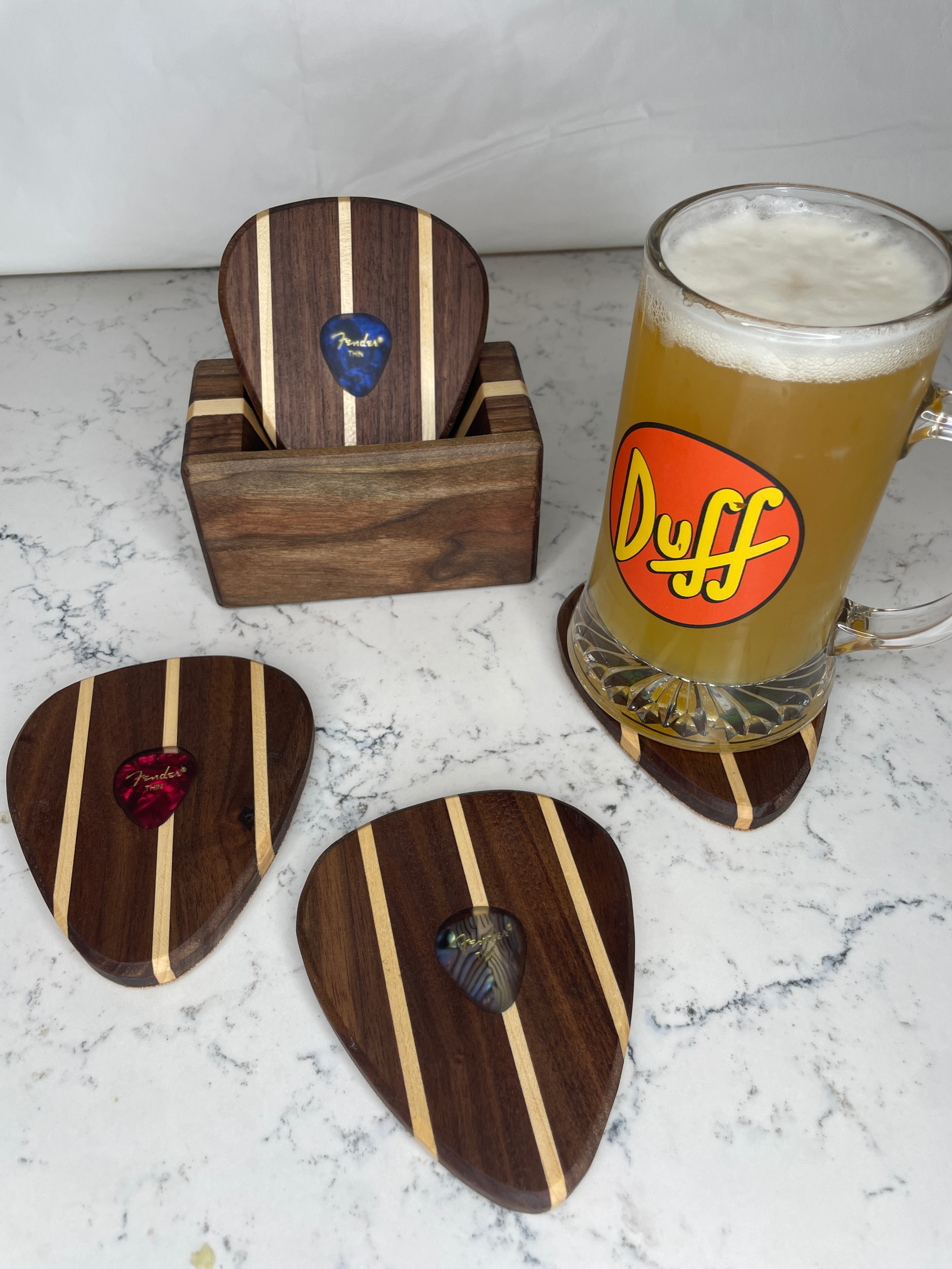 “Pick-in-Pick” Guitar Pick Wooden Coasters - photo 2