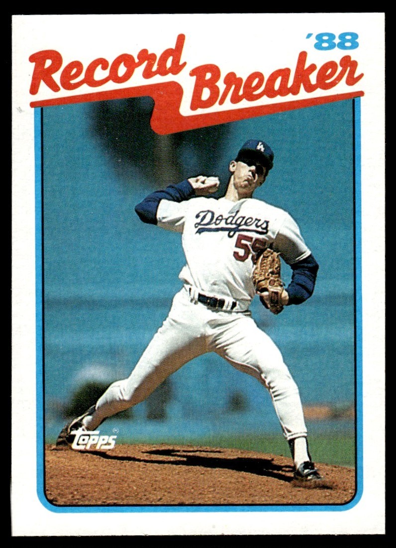 1989 Topps Record Breaker Orel Hershiser Baseball Card