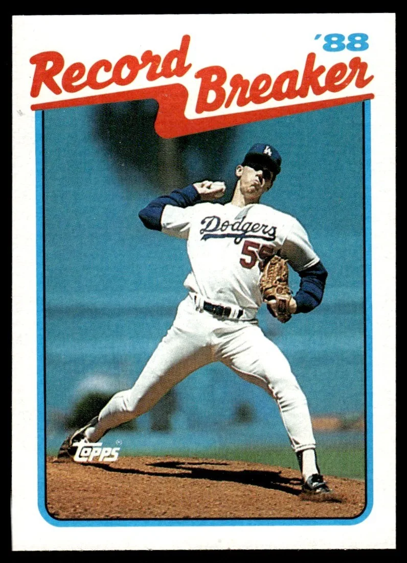 1989 Topps Record Breaker Orel Hershiser Baseball Card