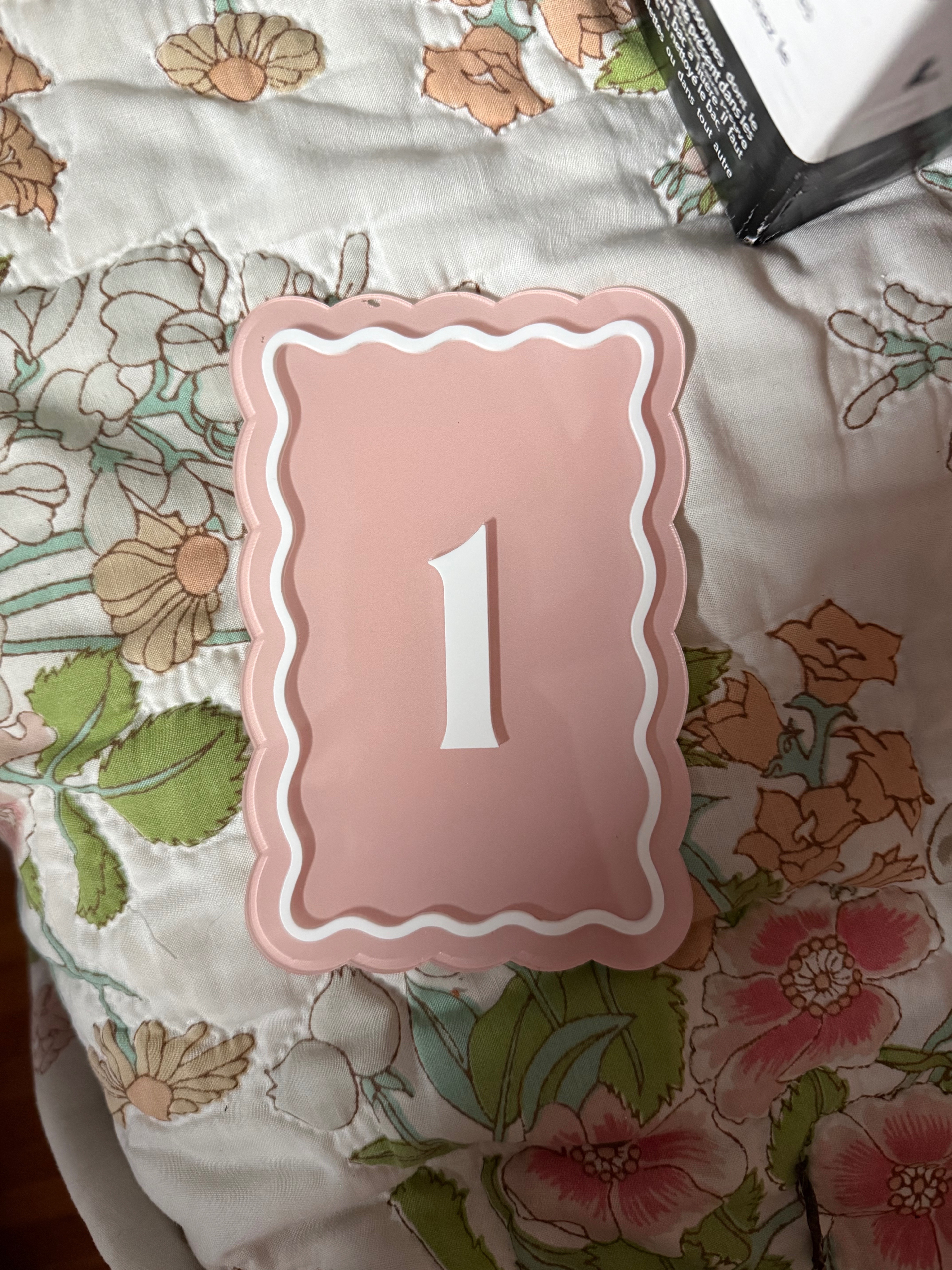 Pink Table Numbers 1-15