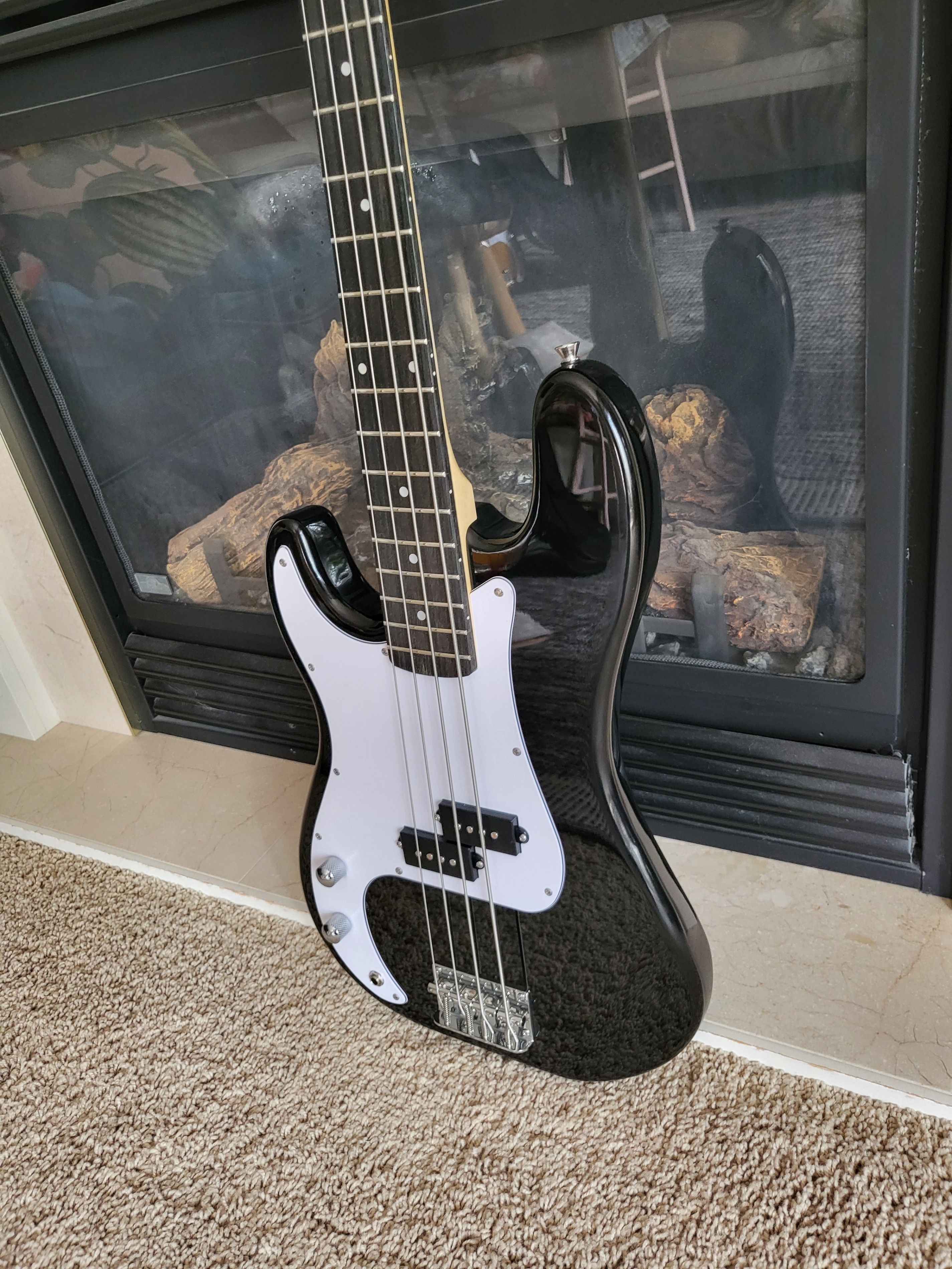 Left-Handed Precision Style Bass Guitar – Brand New – Black - photo 2