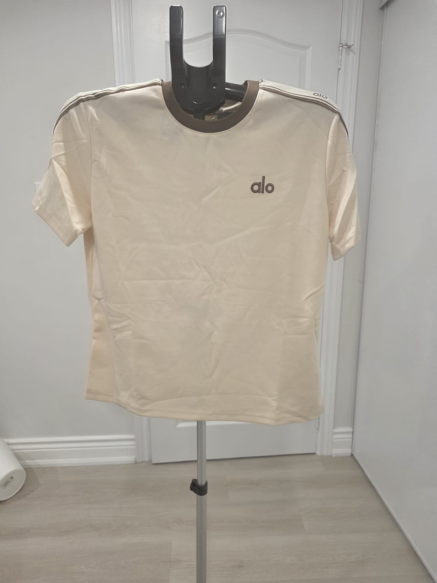 Alo Yoga T-Shirt & Sweatpants Lounge Set - Cream/Brown (Women) - photo 2