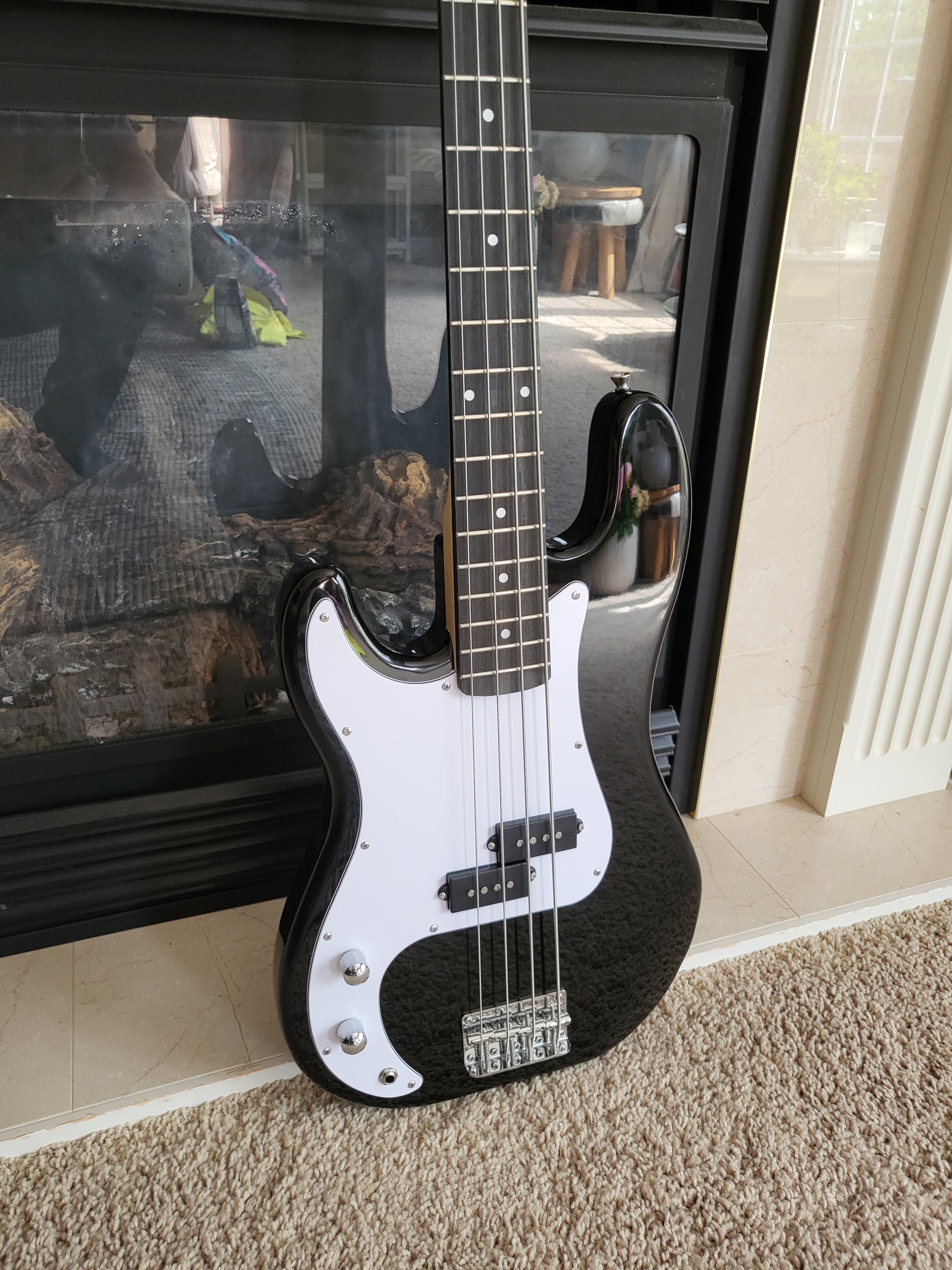 Left-Handed Precision Style Bass Guitar – Brand New – Black - photo 4
