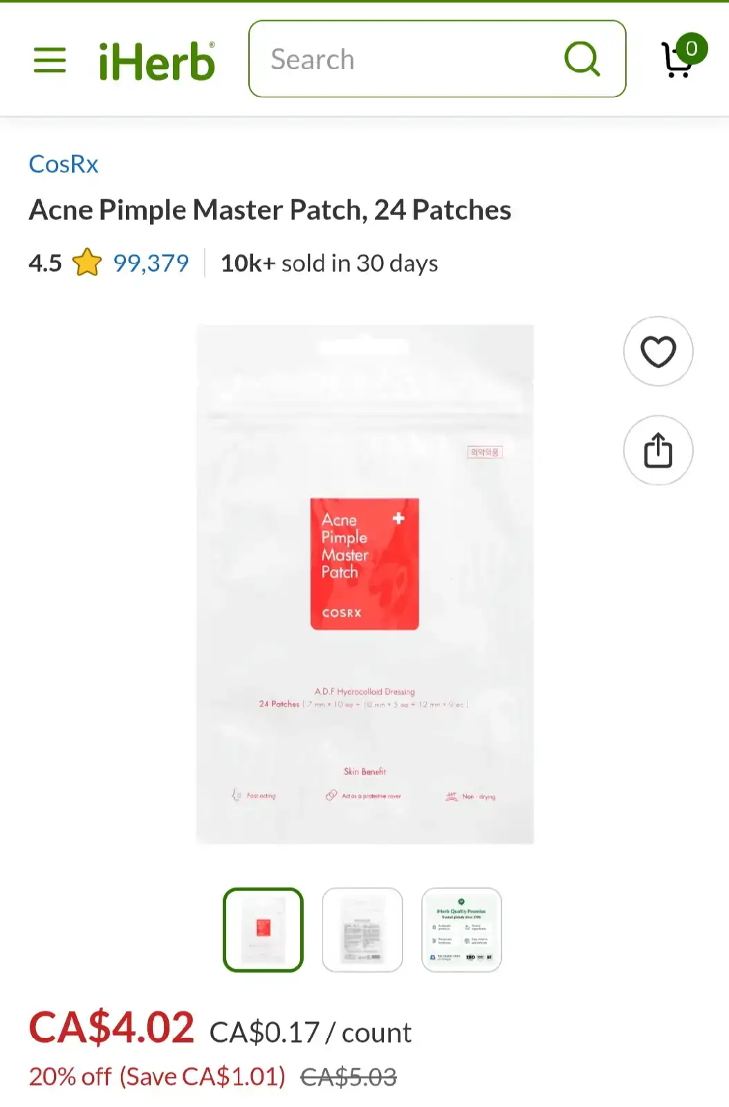 COSRX Acne Pimple Master Patch, 24 Patches