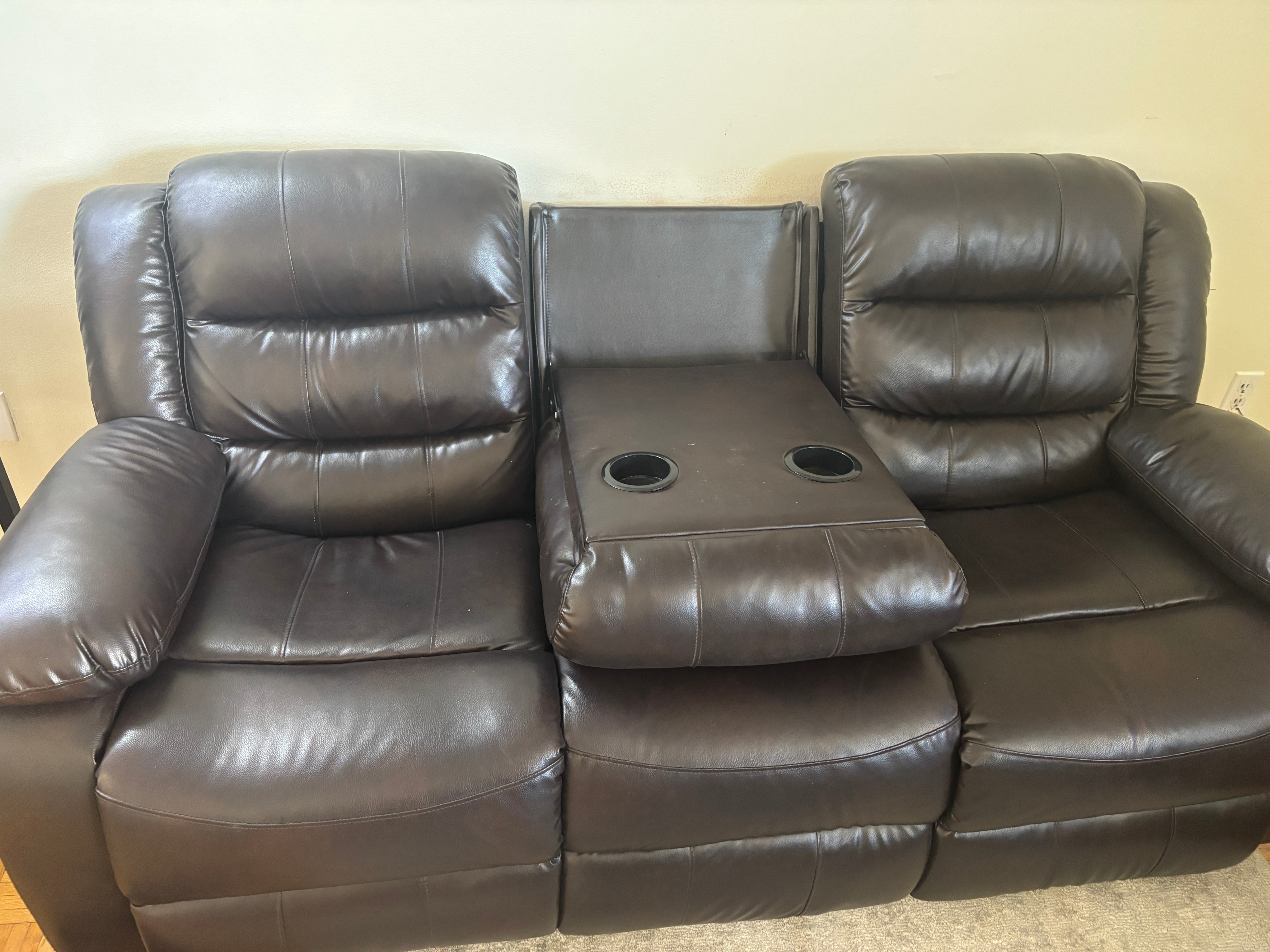Beautiful Dark Brown Recliner Set – 3+2+1 for sale - photo 3