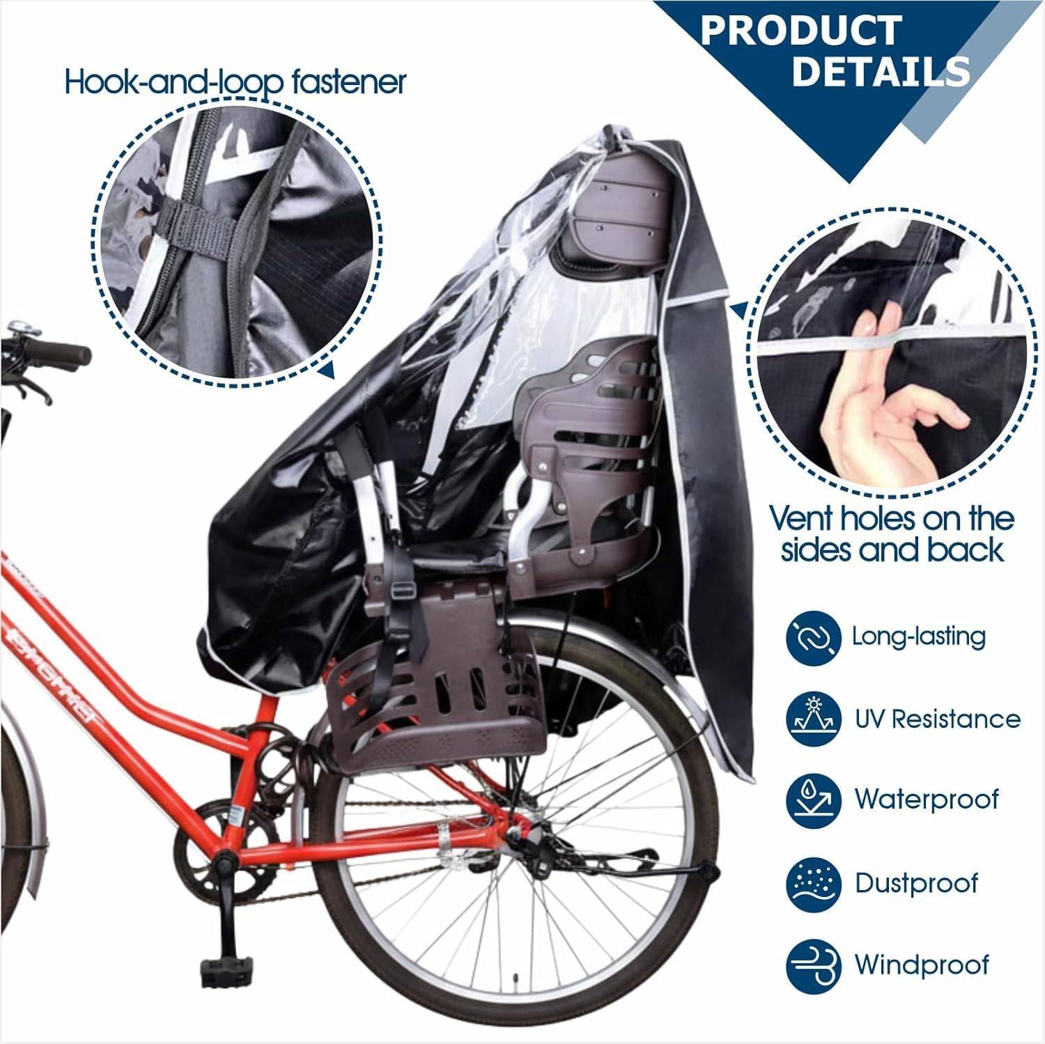 Rear Child Bike Seat Rain Cover - photo 3