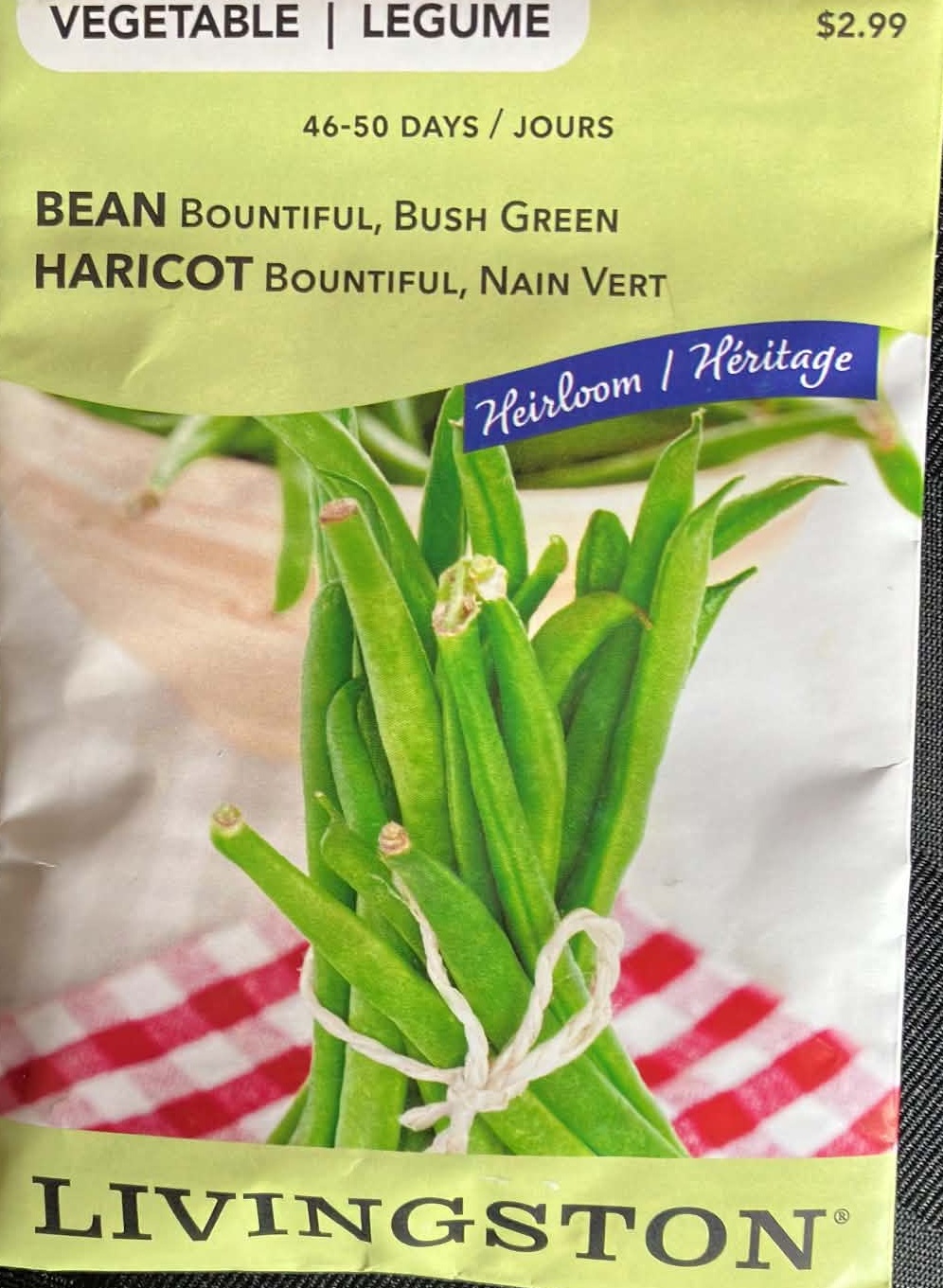 Bean Bountiful Bush Green Seeds