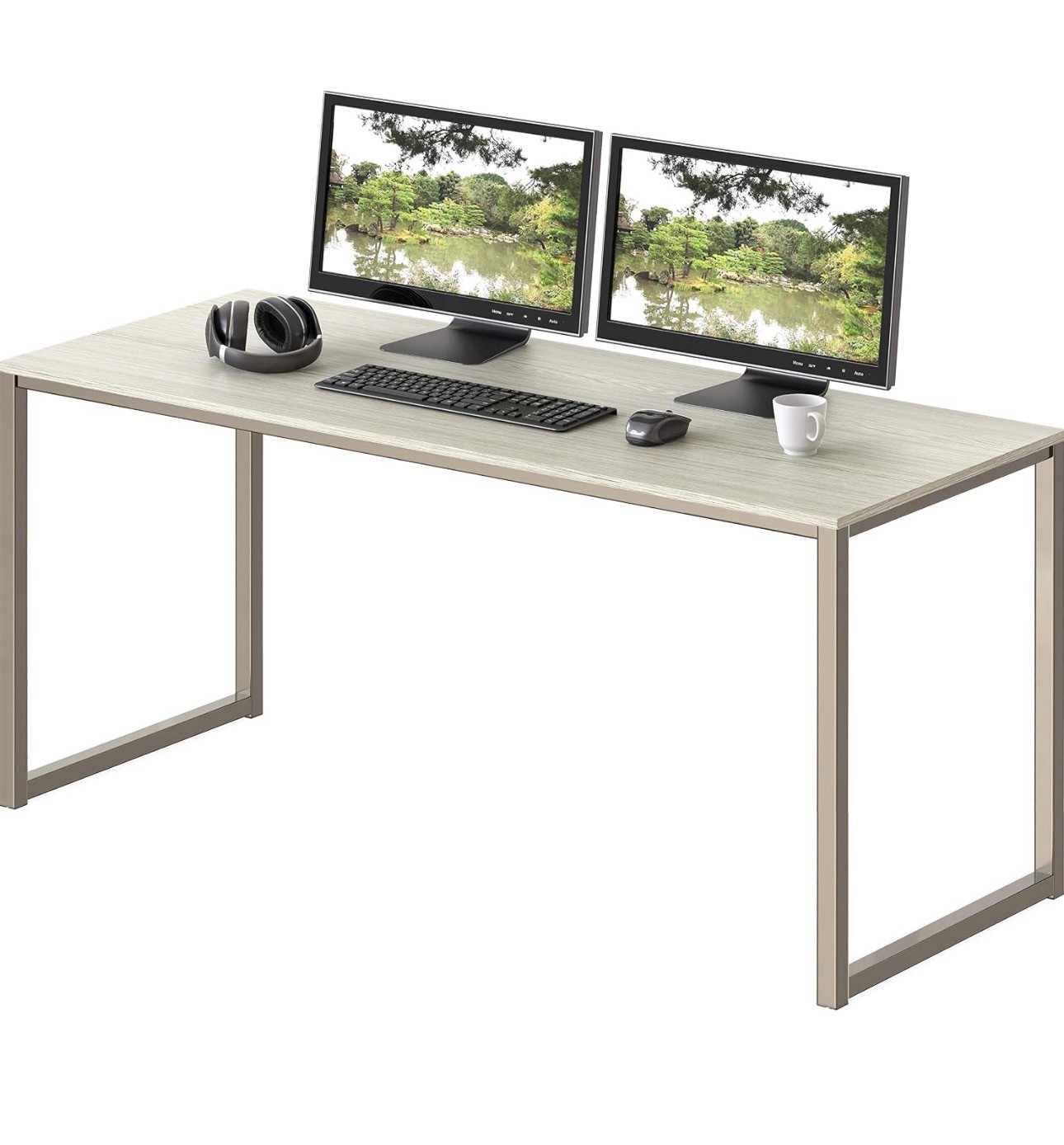 SHW Mission-Style 48" Minimalist Home Office Computer Desk Maple - photo 5