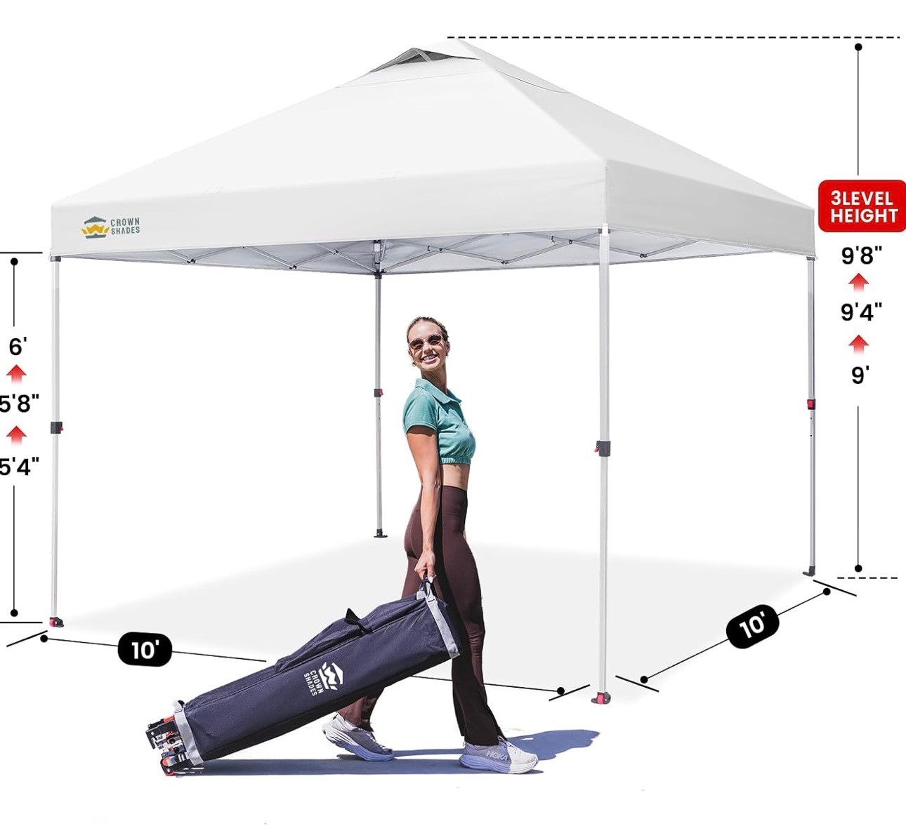 CROWN SHADES 10x10 Pop Up Canopy Tent UV + Water Protection Vent - photo 2