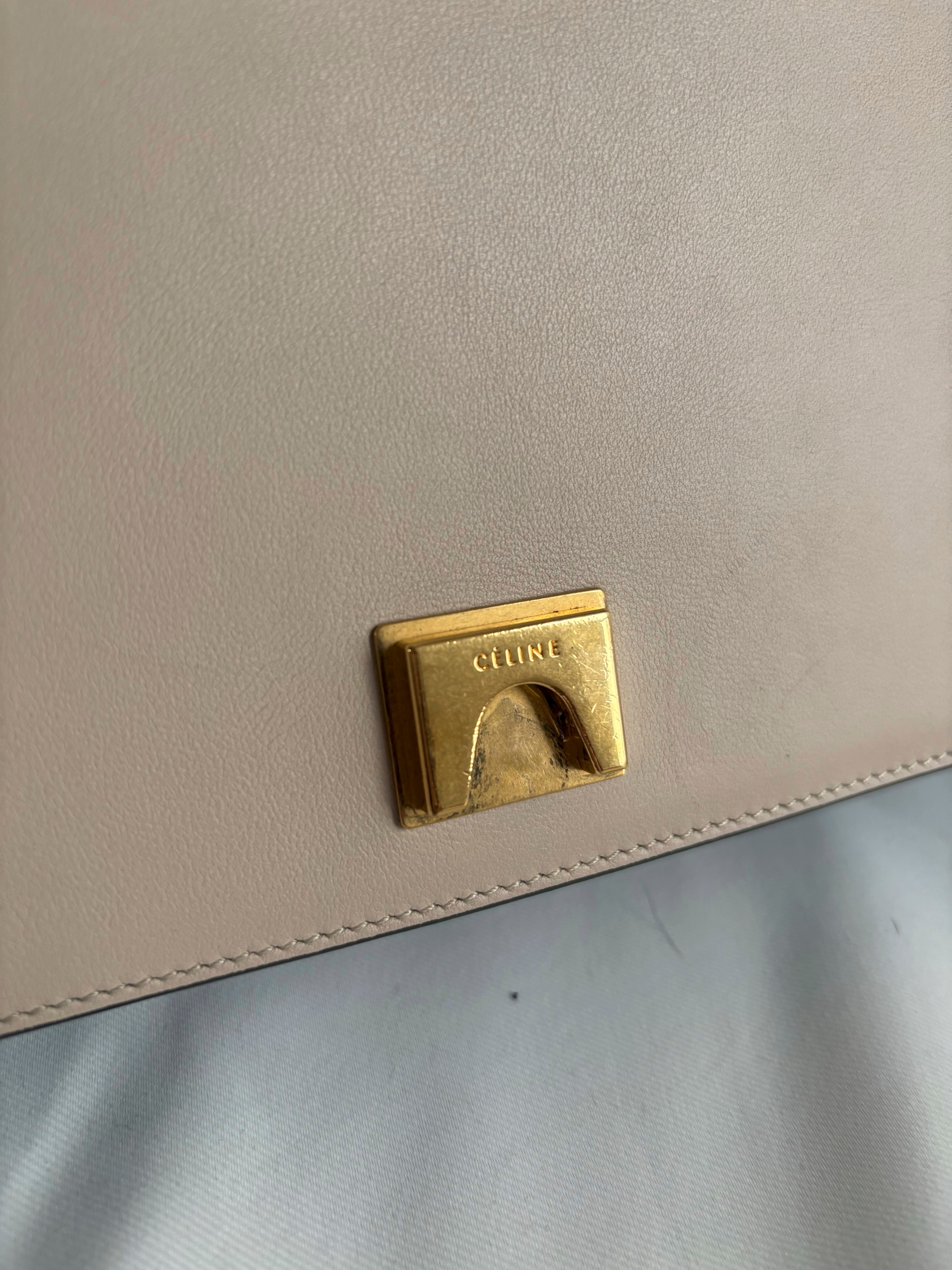 authentic Celine Frame Shoulder Bag, Cream & Blue - photo 2