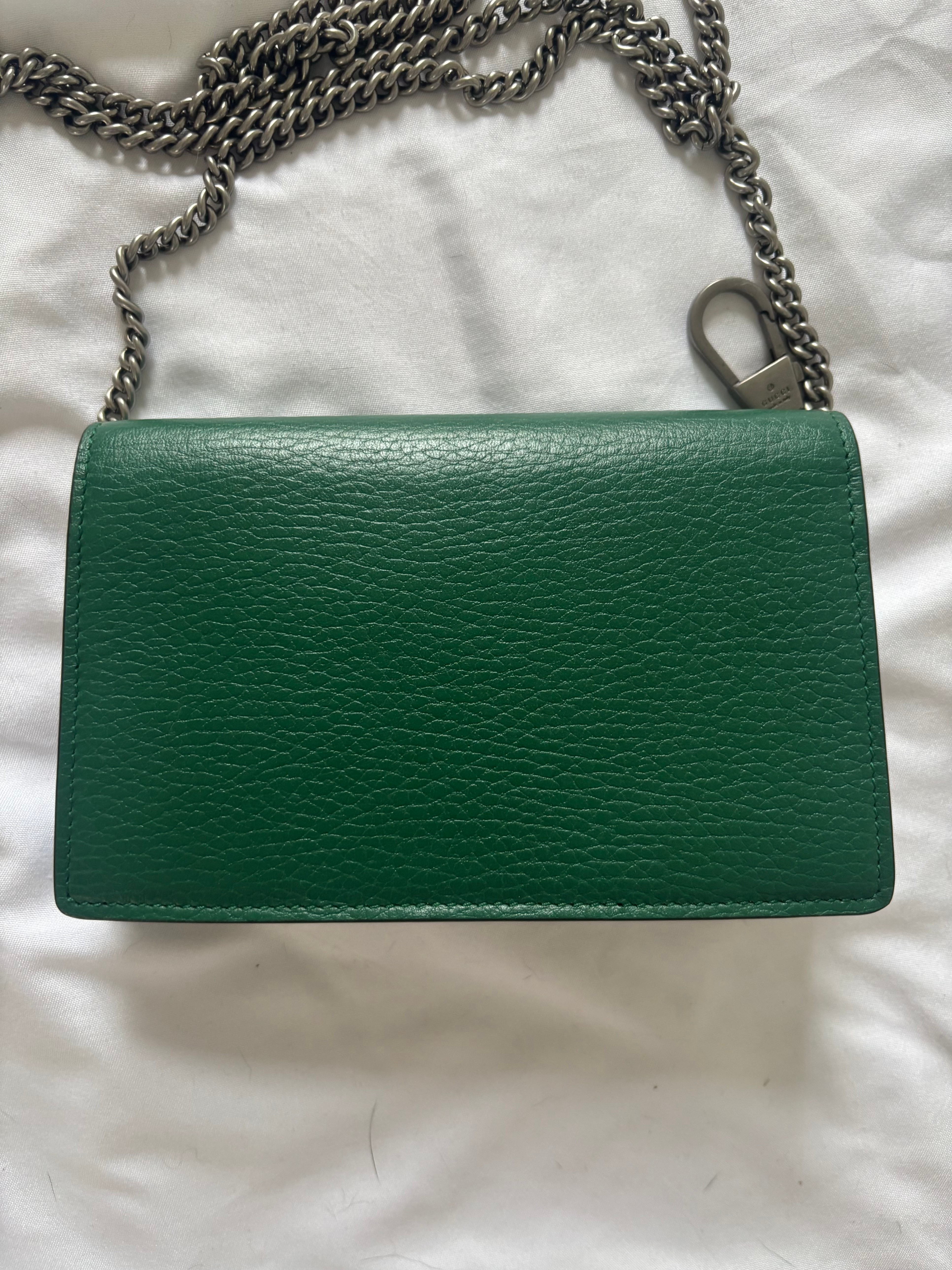 Authentic Gucci  Dionysus Green Super Mini Wallet Chain - photo 4