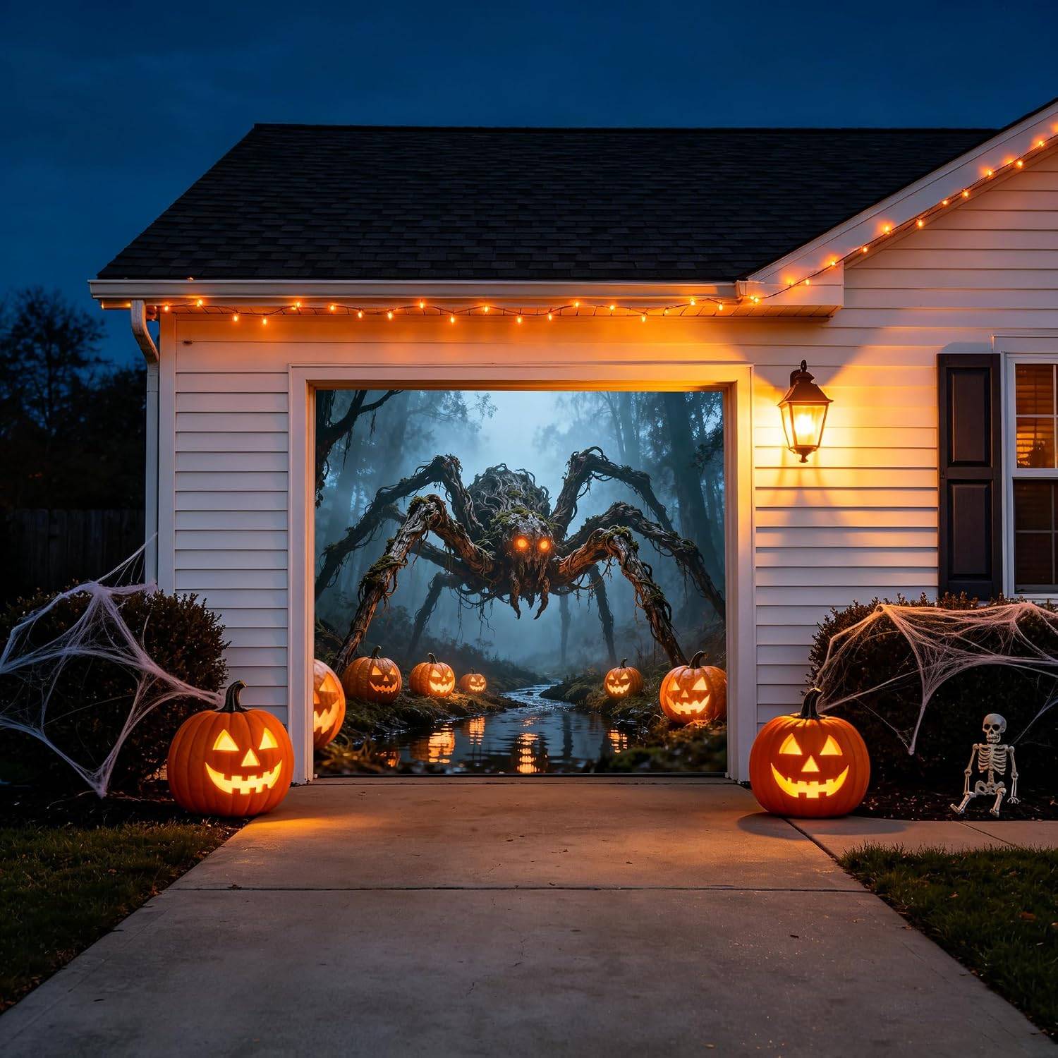 Halloween Garage Door Banner Giant Spider - photo 2