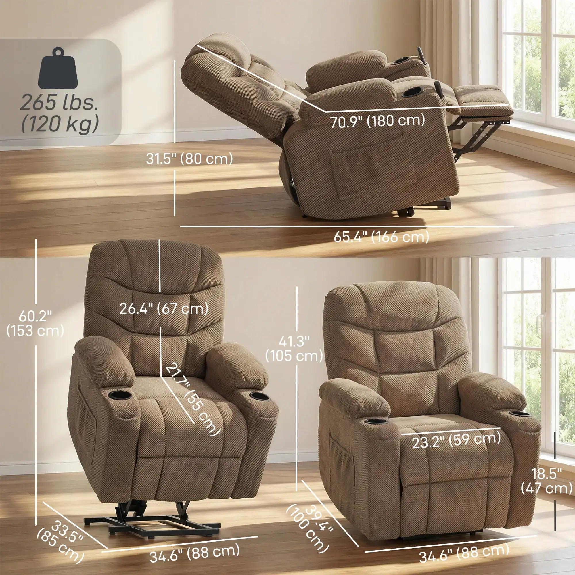 Power Recliner Chair with Massage - photo 2