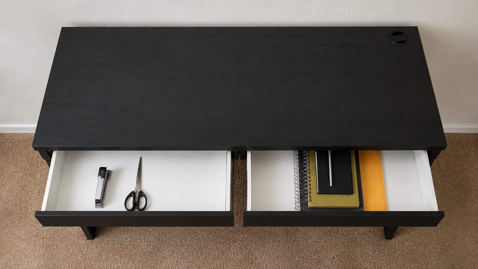 IKEA MICKE Desk w/ Cable Management (Black-Brown) – Moving Sale! - photo 4