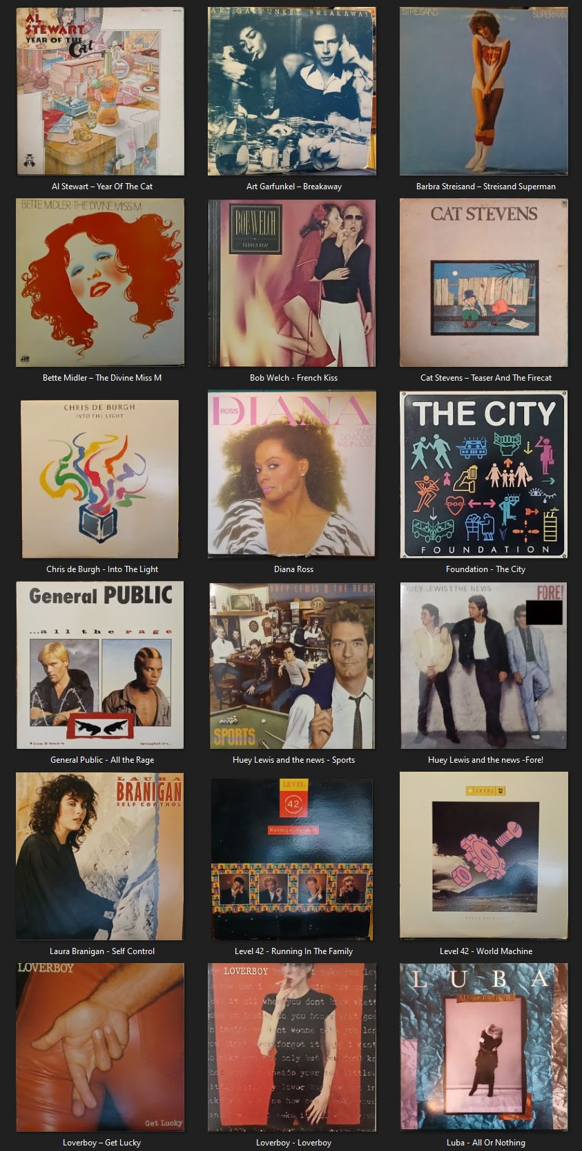 Pop music LP vinyl records for sale 1960's to 1990's