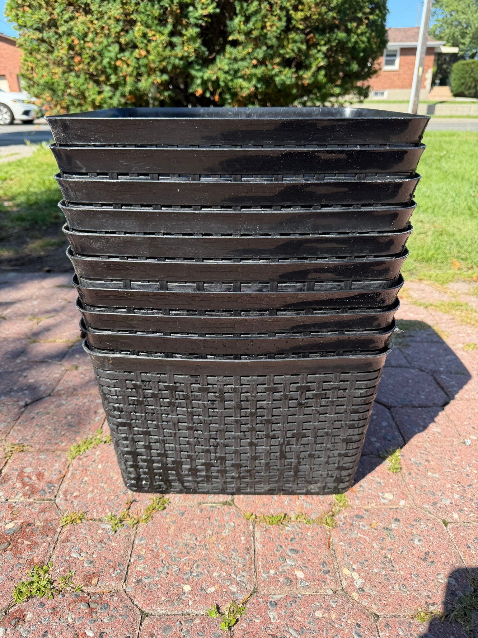 Lot of Black Storage Baskets