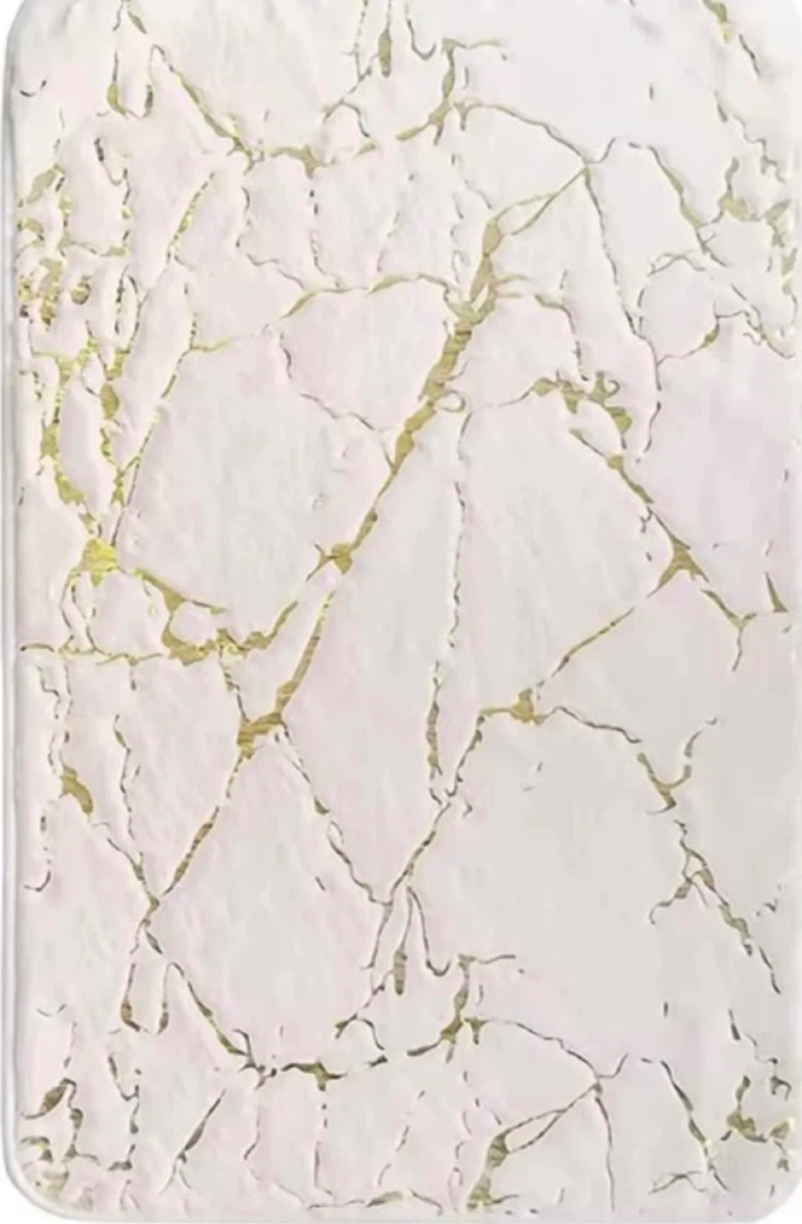 Sultan's Linens Bath Mat 17x30" White & Gold Marble - photo 3