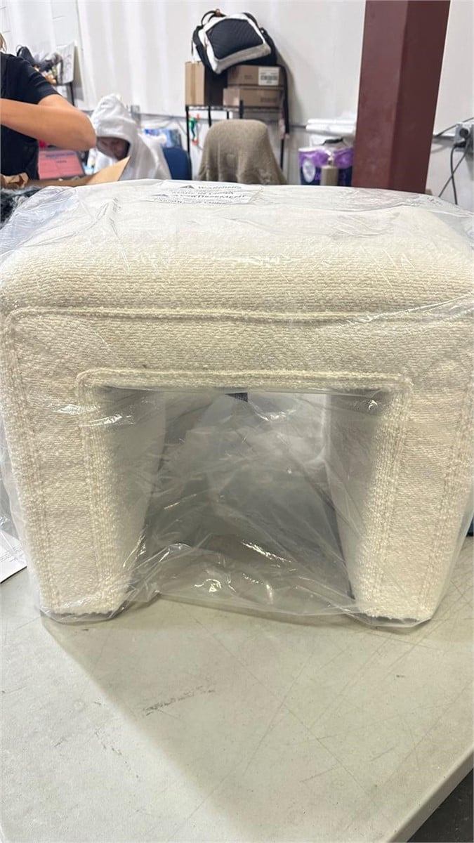 White Vanity Stool Ottoman - photo 5