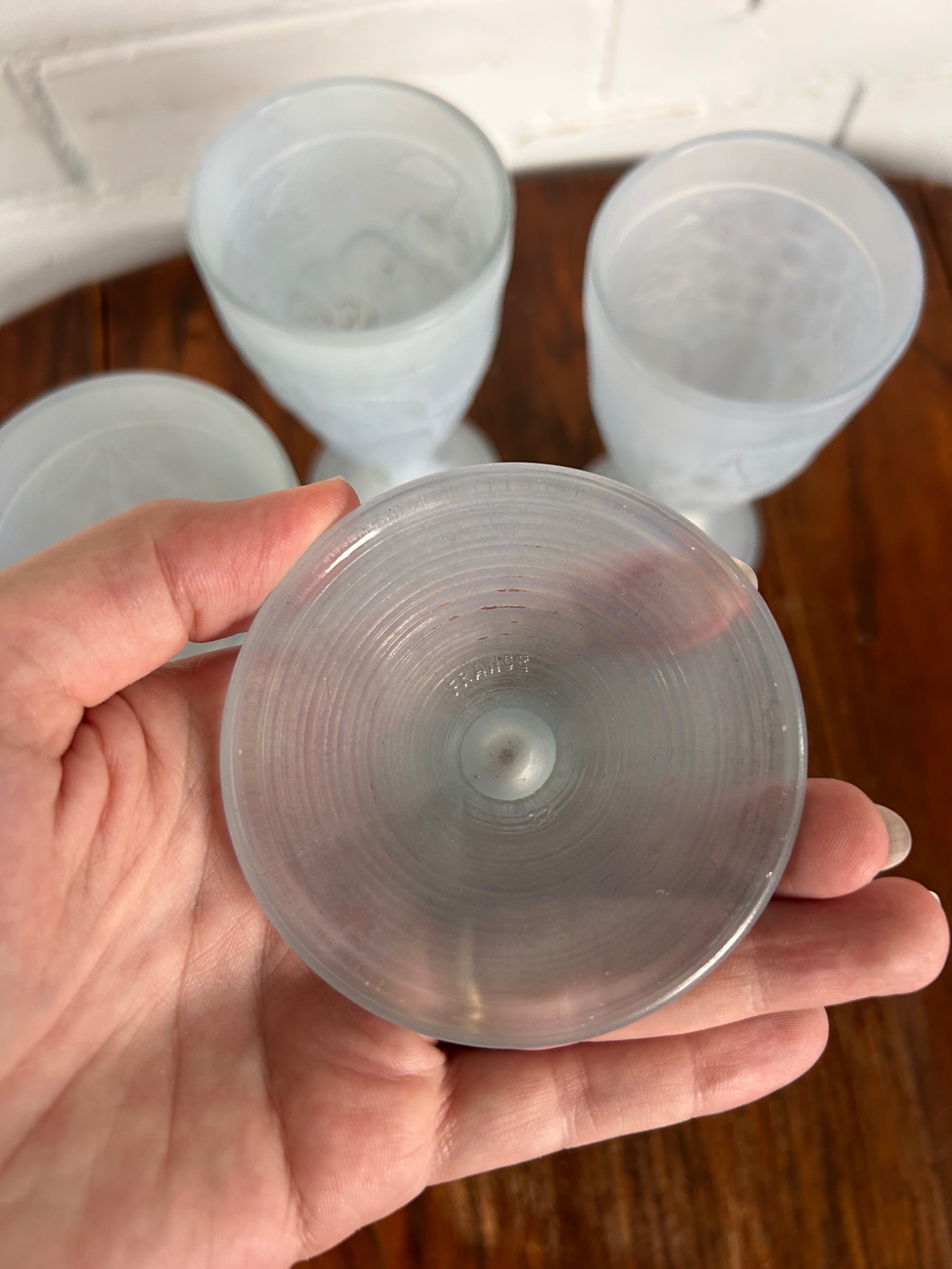Vintage 1970’s Luminarc Frosted Goblet Set of 4 - photo 3