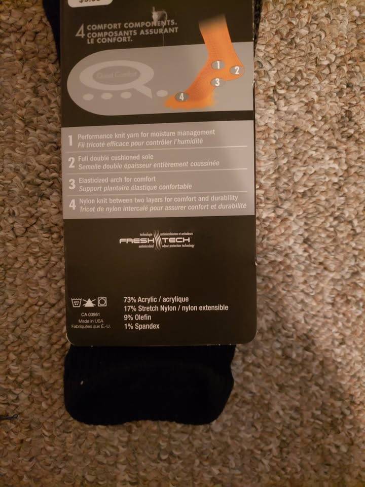 Dakota Men's Steel Toe Work Socks medium 5-9.5. Brand new. - photo 2